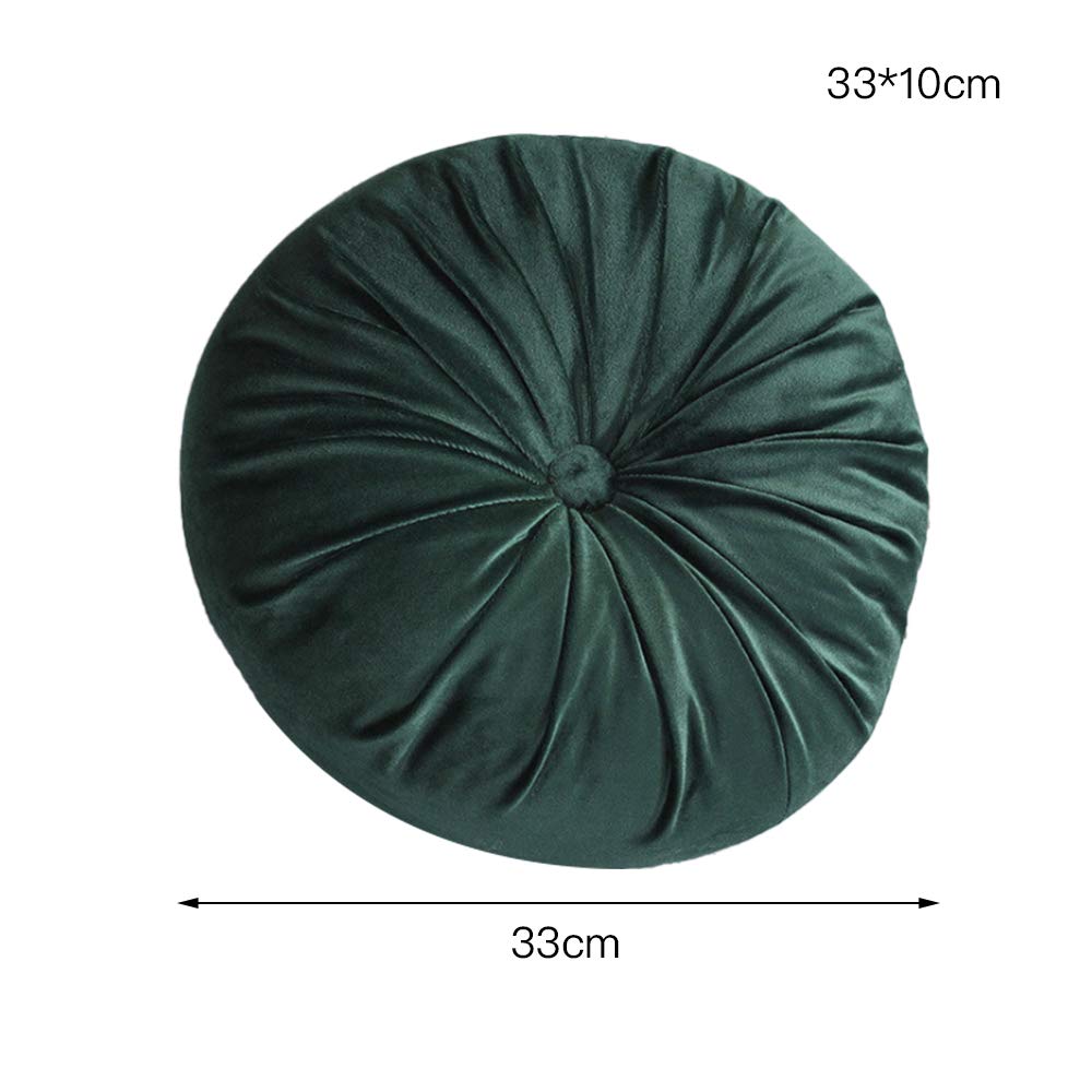 Round Throw Pillows - Soft Velvet Pumpkin Cushion with Pleated Design for Sofa, Bed, Living Room & Office Decor | Cozy Home Accessories for Comfort & Style