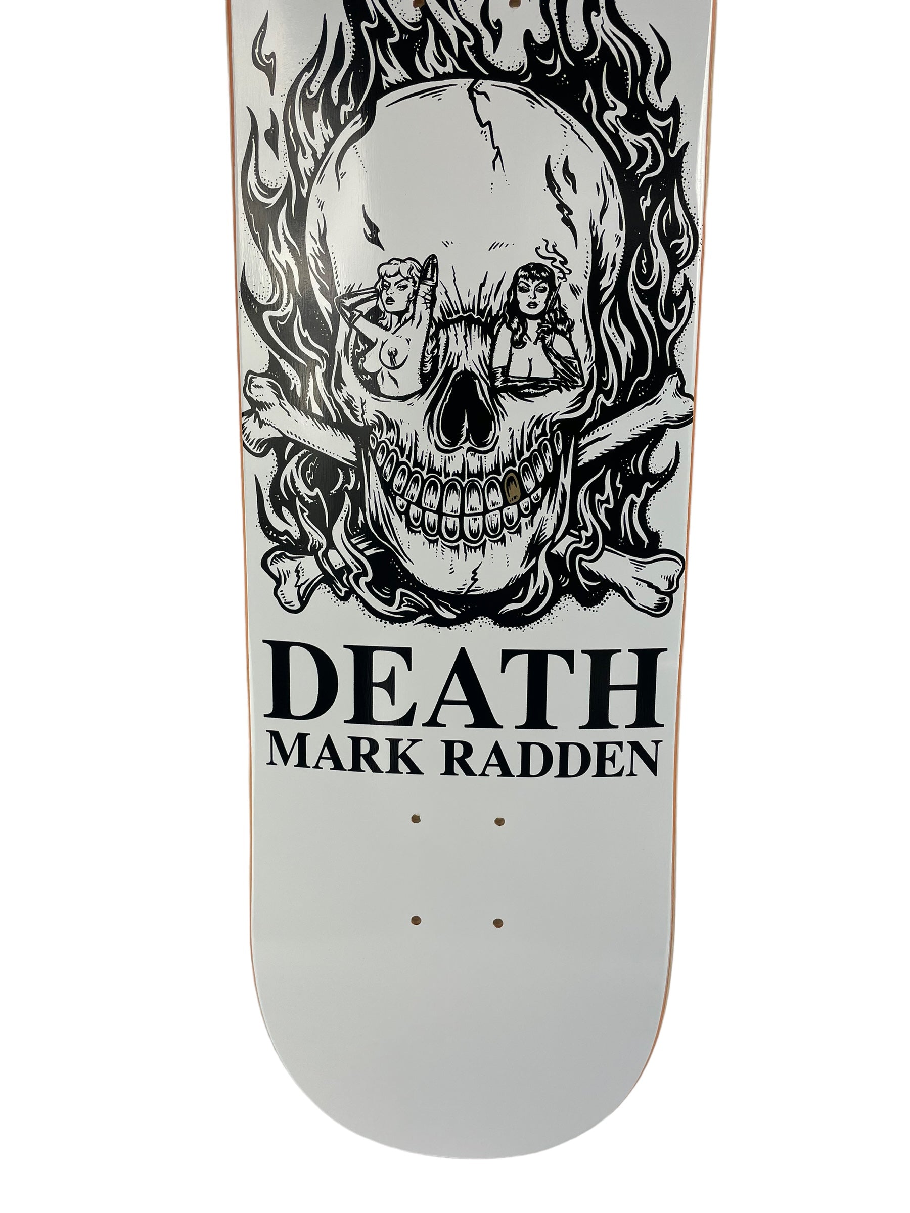 Death Mark Radden 'Skull Girls' Skateboard Deck by Death Skateboards - Multiple Sizes Available for Customization - Perfect for Street Skating, Park Tricks, and Collector's Display