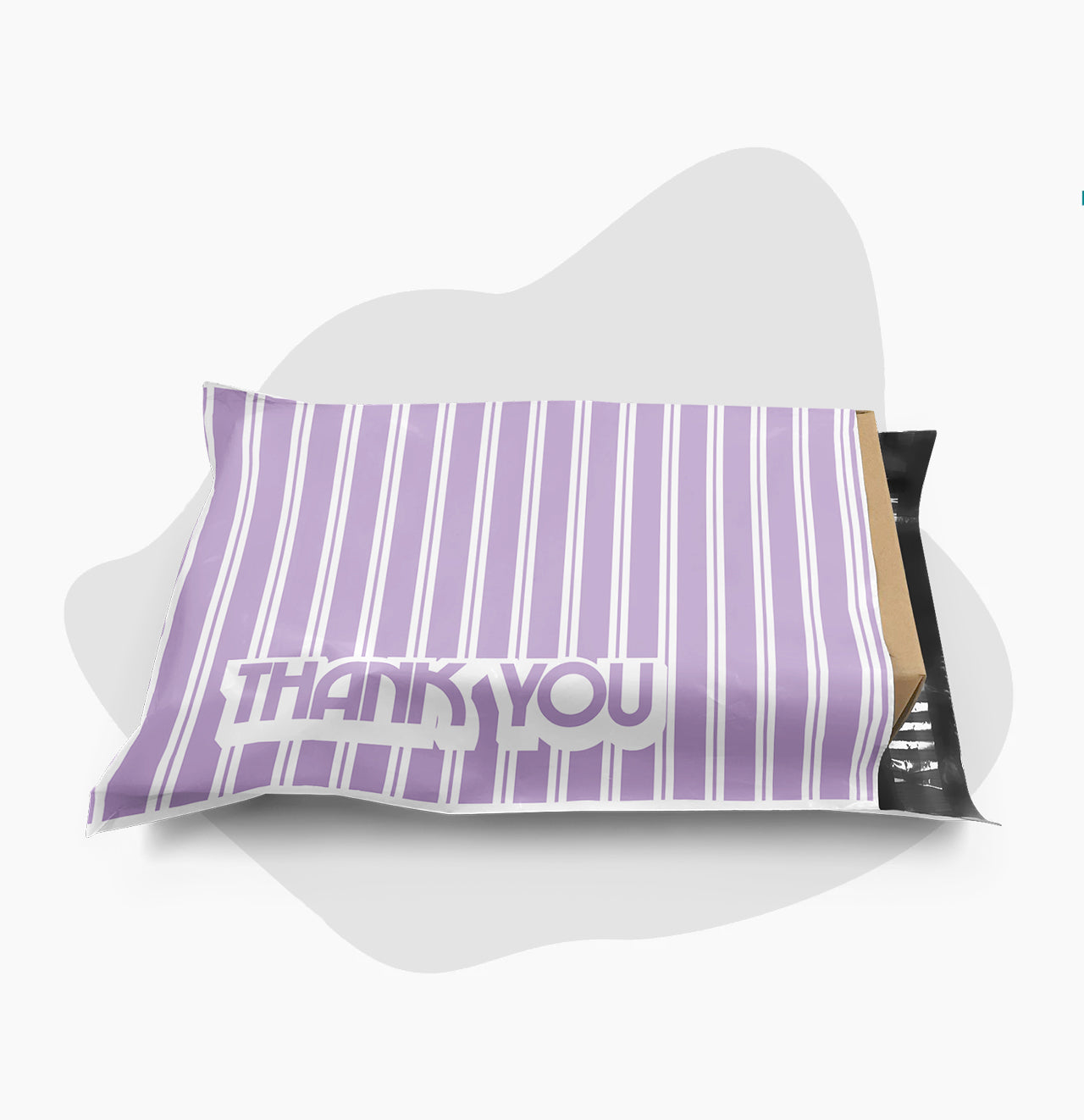 10 x 13 Inch Lavender Retro Striped Thank You Poly Mailer Envelopes - 2 Mil Thick Eco-Friendly Plastic Mailing Bags for Ecommerce, Wedding Invitations, Greeting Cards & Small Business Shipping