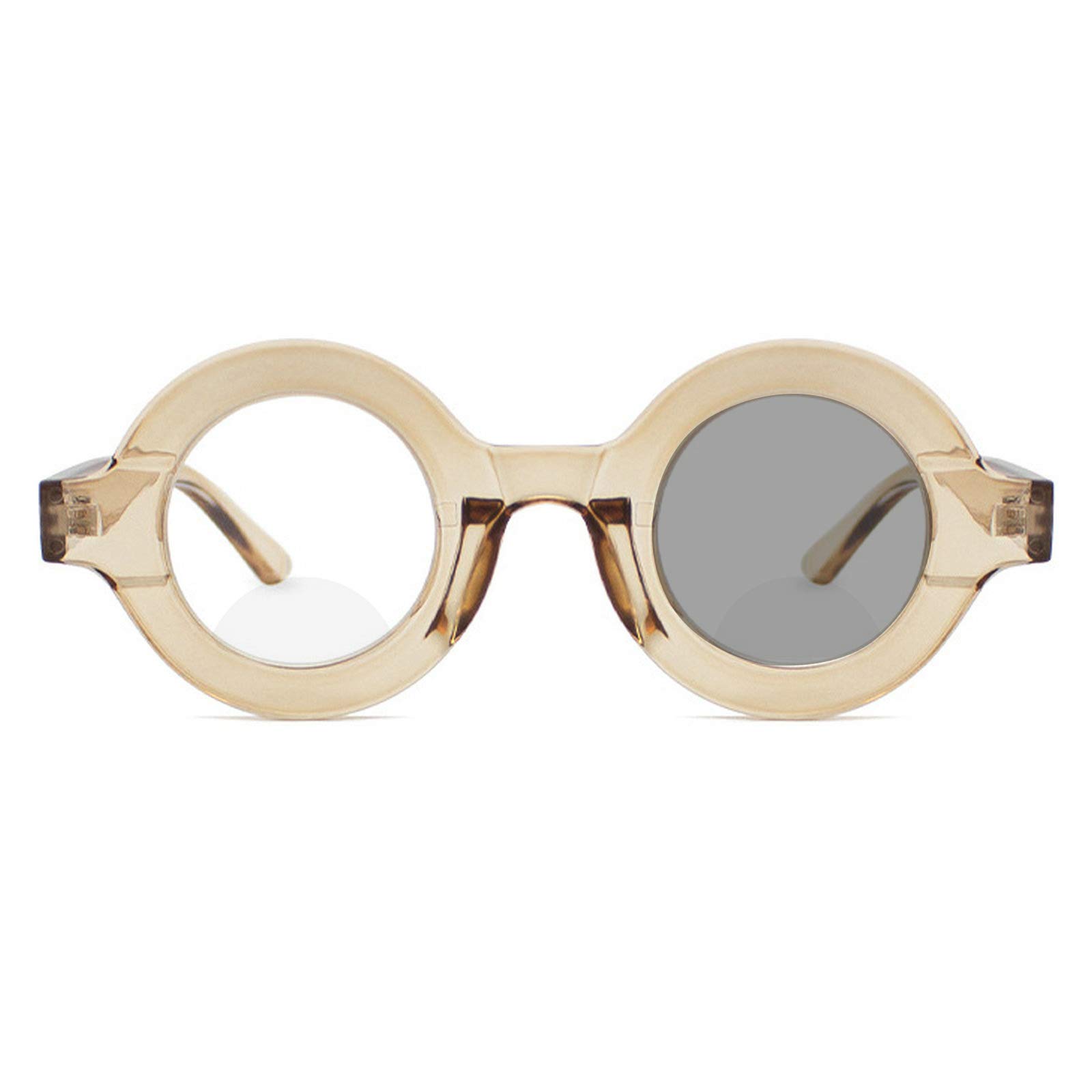 Photochromic Bifocal Reading Sunglasses for Women & Men - Transition Lenses, Round Leopard Frame Fashion Eyewear - Perfect for Outdoor Reading, Driving, and Daily Use