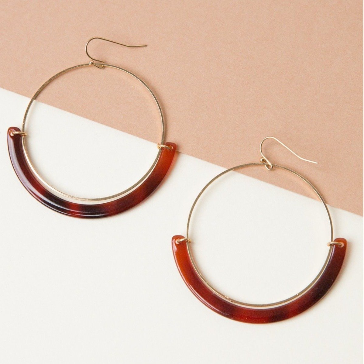 Amber Resin Hoop Earrings for Women - Natural Baltic Amber Jewelry, Lightweight Dangle Earrings for Everyday Wear | Perfect for Office, Date Night & Special Occasions