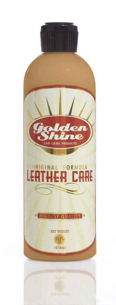 GOLDEN SHINE Leather Cleaner & Conditioner - 16oz Car Interior Care Kit | Restores & Protects Leather Seats, Dash & Steering Wheel | Ideal for Cars, Trucks & Motorcycles
