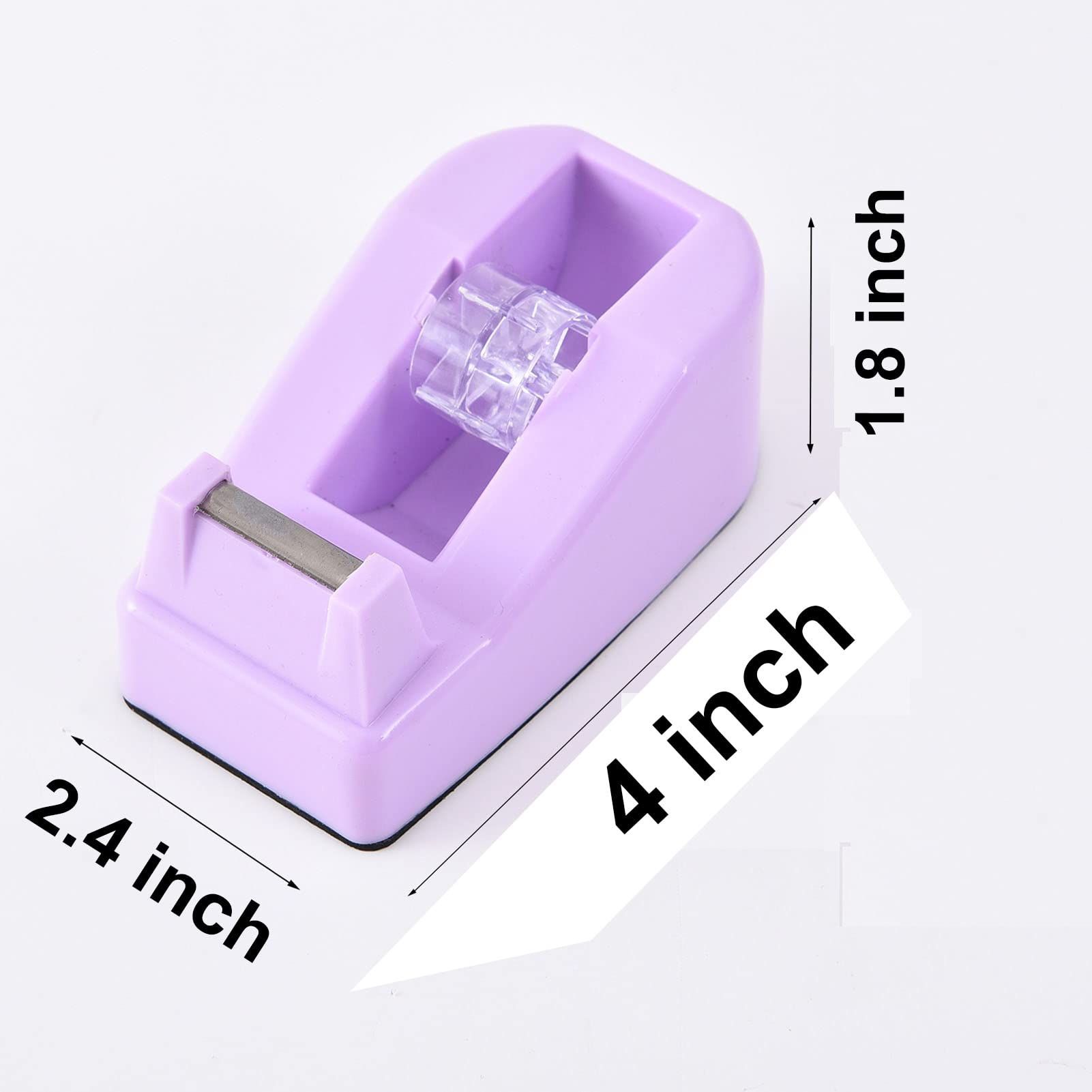ROSEUP Heavy Duty Desktop Tape Dispenser with Non-Skid Weighted Base - Floral Office Desk Accessory in Macaron Purple | Perfect for Office, School, and Home Workspace Organization
