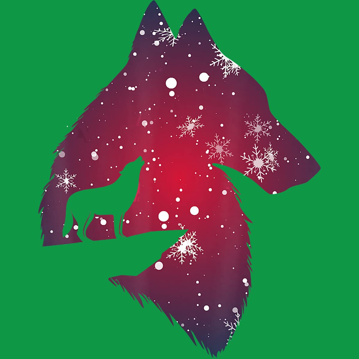 Funny Christmas Wolf with Snowfall T-Shirt for Men, Women, Kids | Holiday Family Matching Outfits | Perfect for Christmas Parties & Family Photos