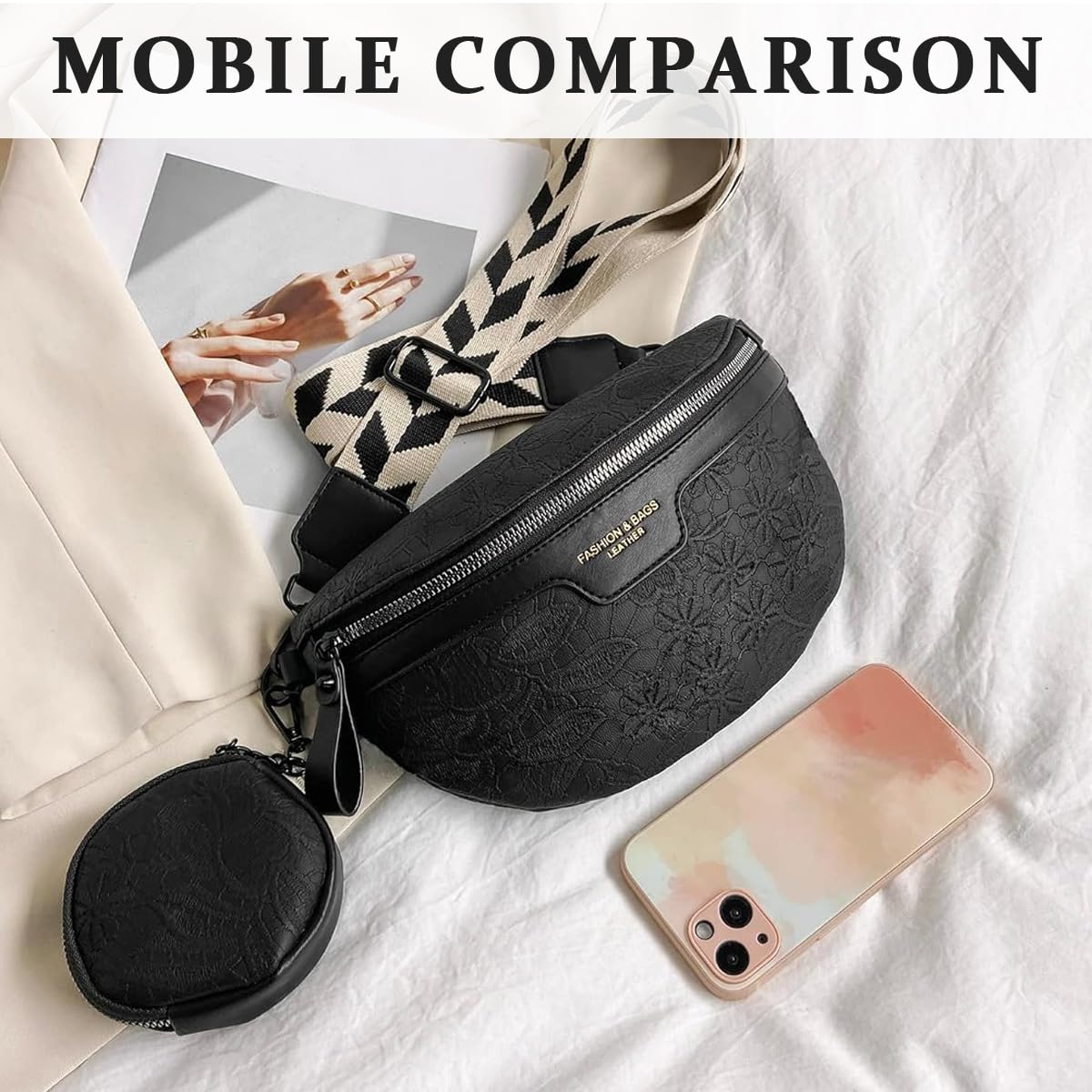 PALAY® Women's Sling Bag & Coin Purse Set - Fashionable PU Leather Shoulder Bag with Chain Strap, Crossbody Phone Bag for Daily Use | Perfect for Shopping, Travel & Casual Outings