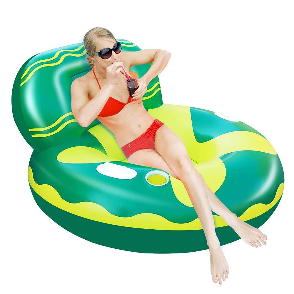 **XBEN Large Inflatable Pool Floats for Adults & Kids - Multi-Purpose Floating Lounge Chair with Mesh Bottom, Portable Water Hammock Raft for Pool, Lake, Beach Relaxation**