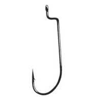 Gamakatsu Worm Hooks Black 5-Pack 4/0 Offset Shank - Premium Fishing Hooks for Bass, Trout, and Freshwater Fishing - Ideal for Soft Plastic Worms and Lures