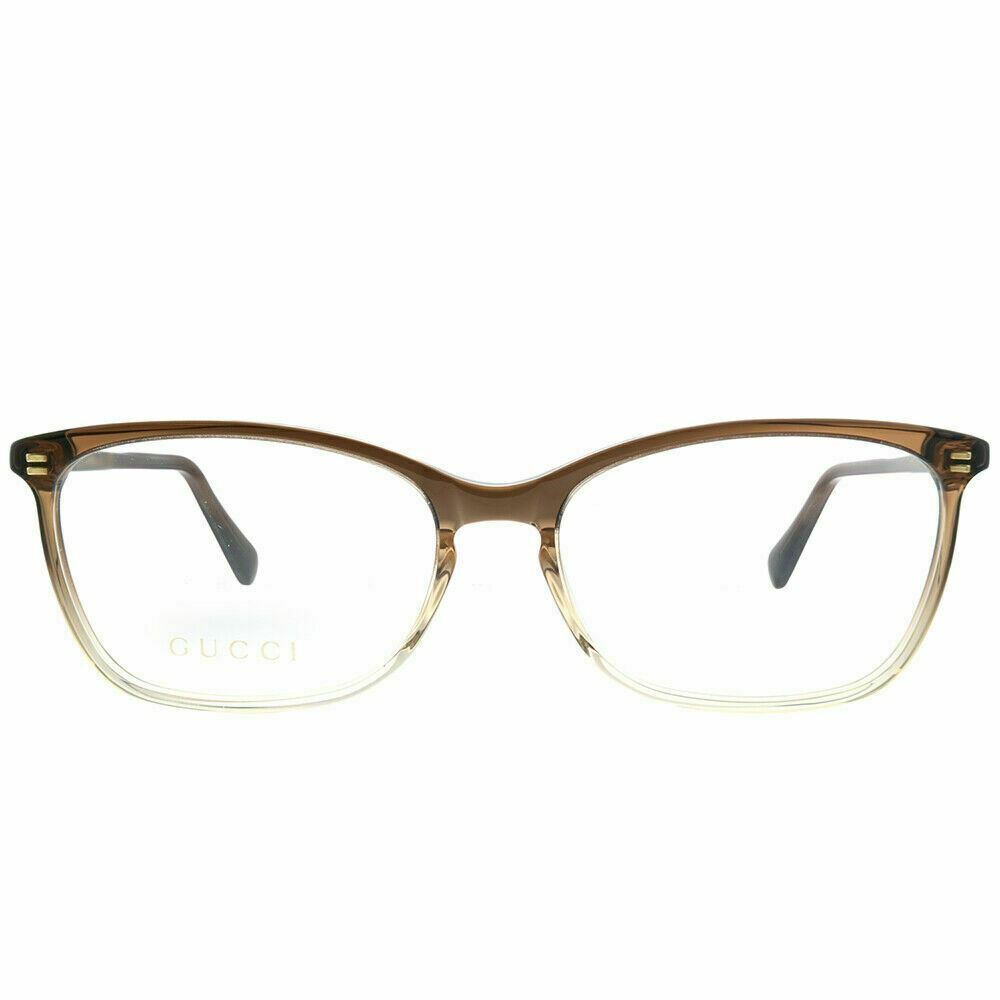 Gucci GG 0548O 007 Brown/Crystal Eyeglasses for Women & Men - Luxury Designer Optical Frames with Crystal Accents - Perfect for Office, Reading & Fashion Accessories