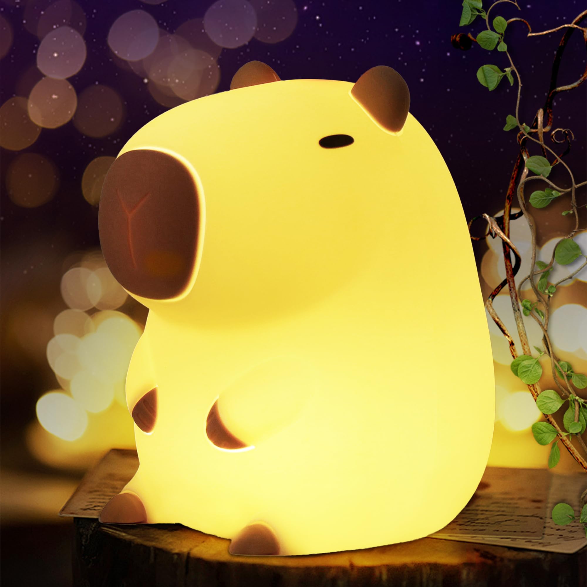 **Capybara Night Light for Kids - Soft Silicone LED Touch Lamp, Cute Nursery Nightlight for Boys & Girls - Perfect Bedroom Decor & Christmas Birthday Gift (Ideal for Bedtime, Nursery, and Kids' Rooms)**