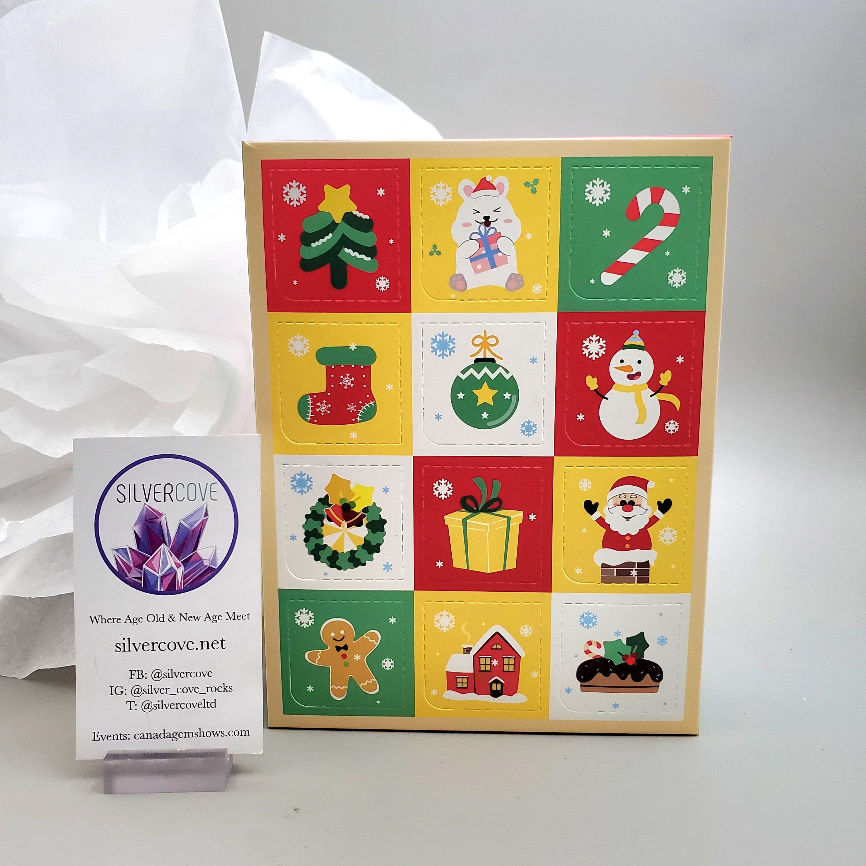 Advent Calendar with Rocks and Gems - 24 Days of Mineral Specimens & Crystals for Kids & Adults - Perfect for Christmas Countdown, Geology Enthusiasts & Science Education