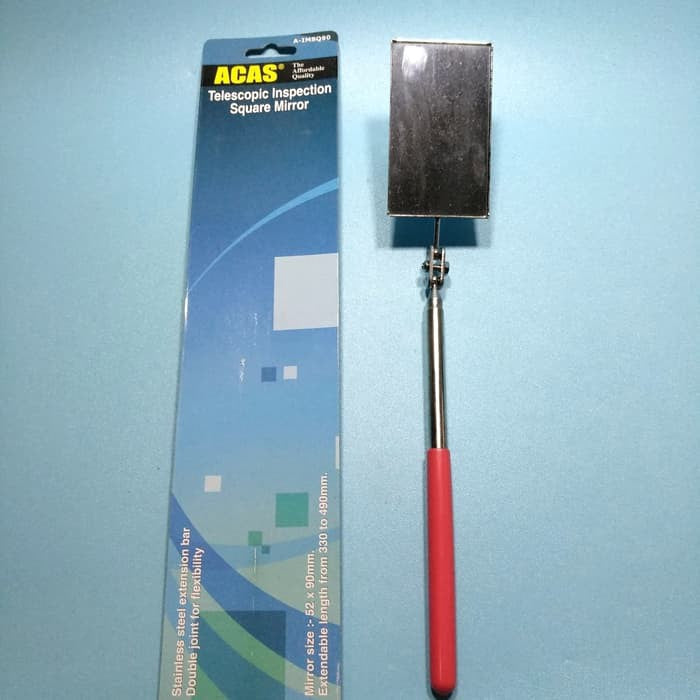 ACAS Telescopic Inspection Square Mirror - IM AIMSQ90 | Extendable Dentist Mirror for Dental Exams, Automotive Inspection & Jewelry Appraisal | Perfect for Dentists, Mechanics & Jewelers
