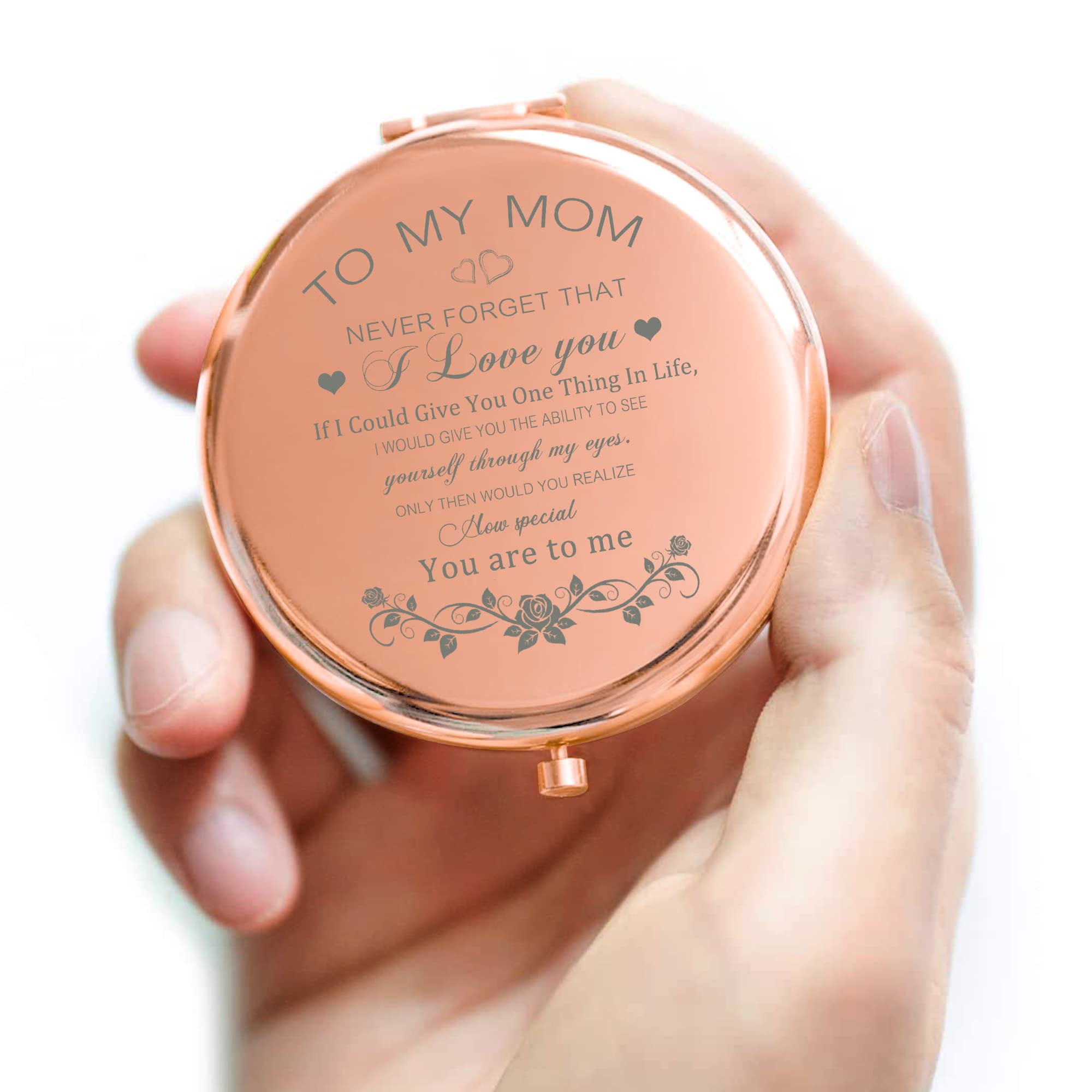 GAOLZIUY Rose Gold Compact Mirror for Women - Elegant Gift for Mom, Birthday, Mother's Day, Wedding Anniversary - Perfect for Makeup, Travel & Purse