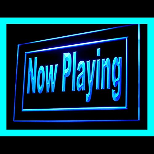 Now Playing LED Neon Sign for Movie Theaters & Home Cinemas - Customizable Audio Playlist Display - Perfect for Theaters, Bars, and Entertainment Spaces