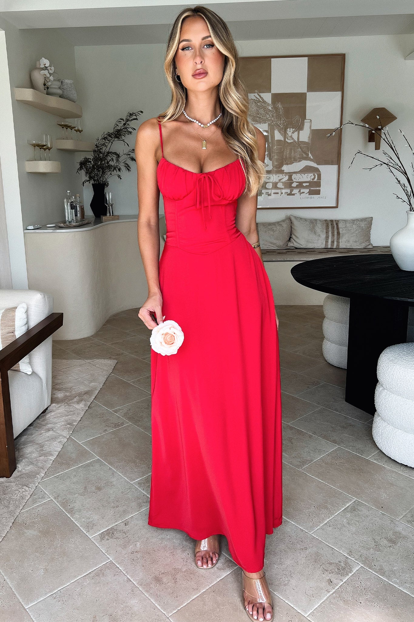 Magdalena Maxi Dress - Flowy Long Red Summer Dress for Women | Perfect for Beach, Vacation & Casual Outings