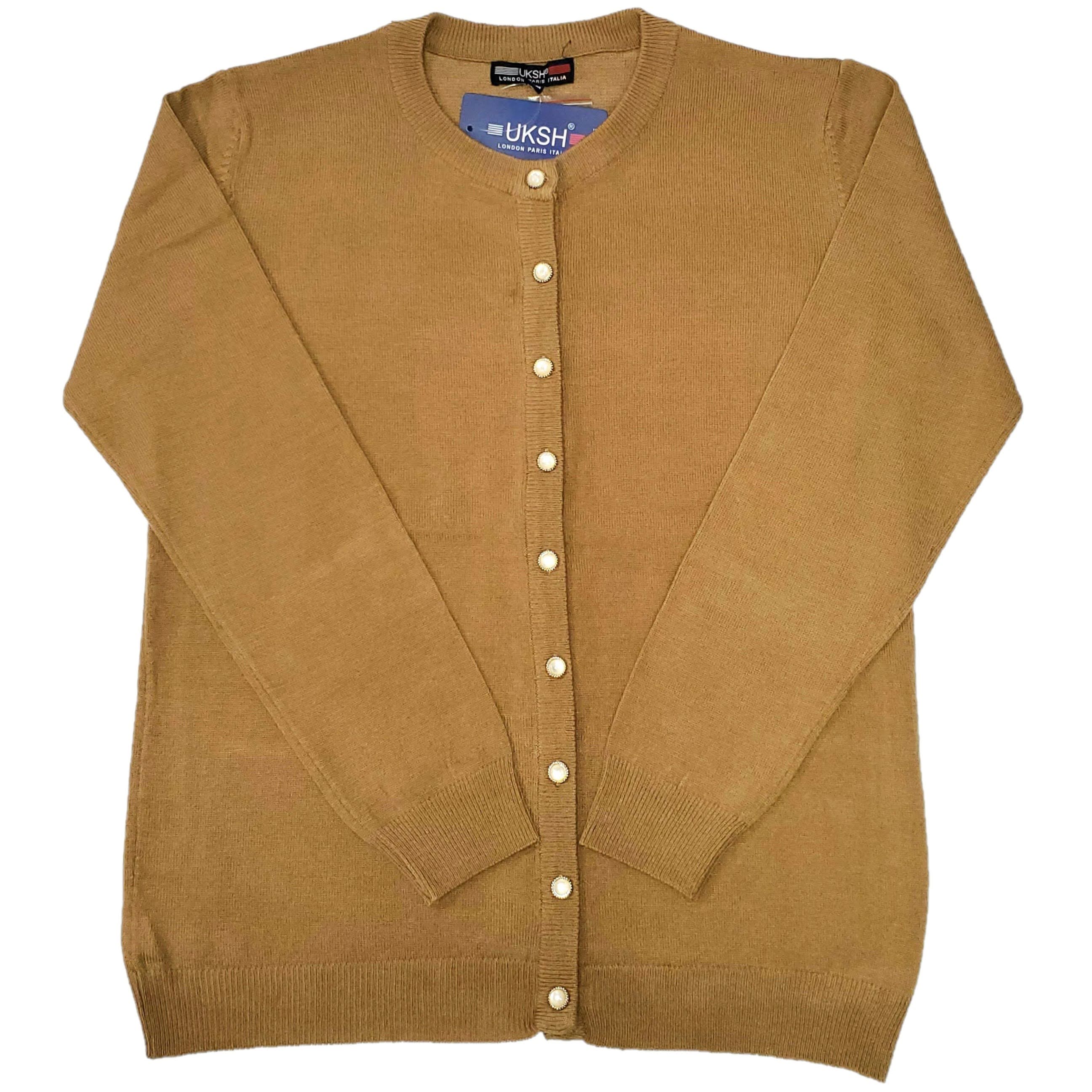 Women's Basic Round Neck Cardigan Sweater - Soft & Comfortable Knitwear for Casual Wear, Office, and Layering Outfits