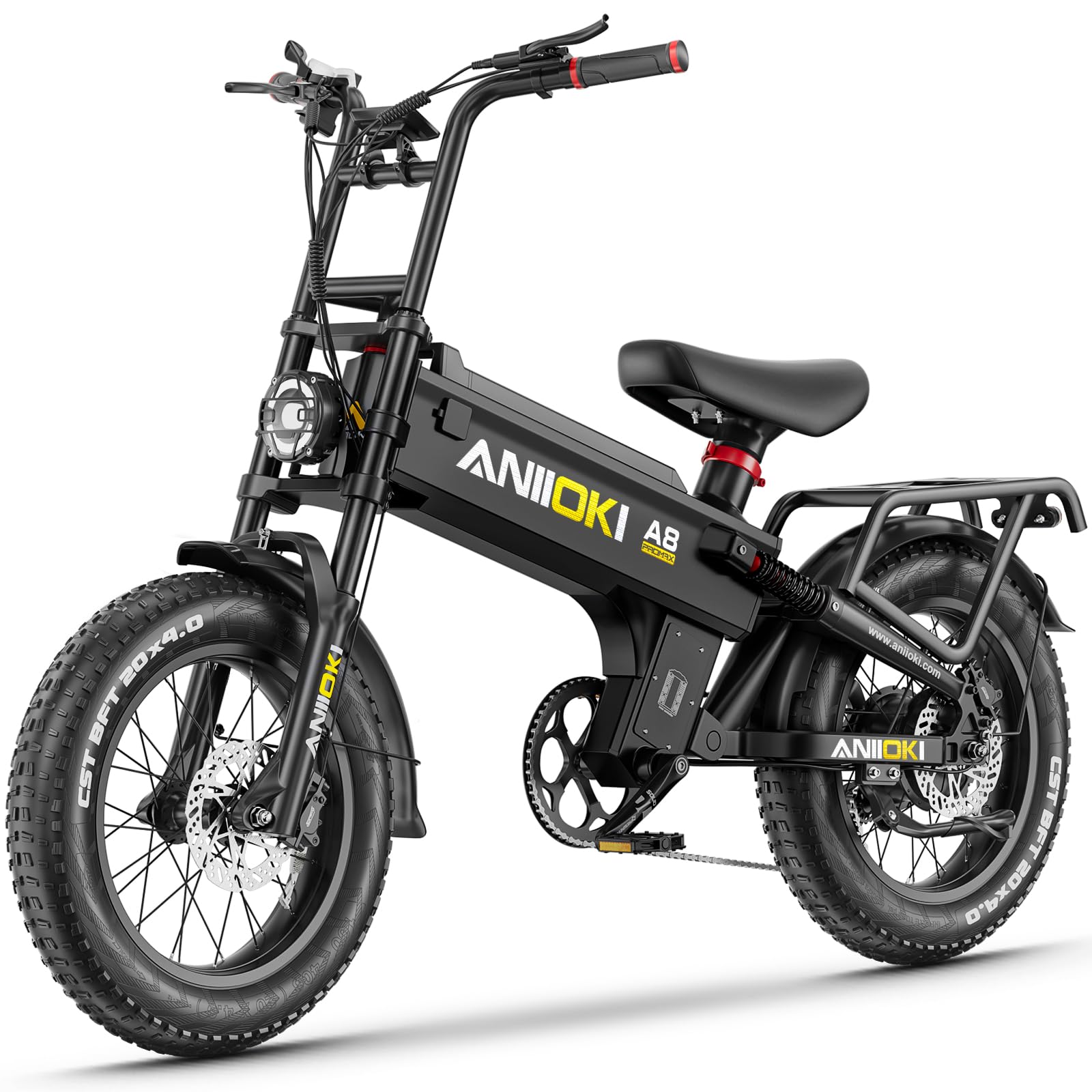 ANIIOKI A8 PRO MAX Electric Bike for Adults - 48V/52V 60AH, 1400W/1600W Peak Power, 30+ MPH Fat Tire Electric Mountain Bike - Perfect for Commuting, Off-Road Adventures & Urban Exploration