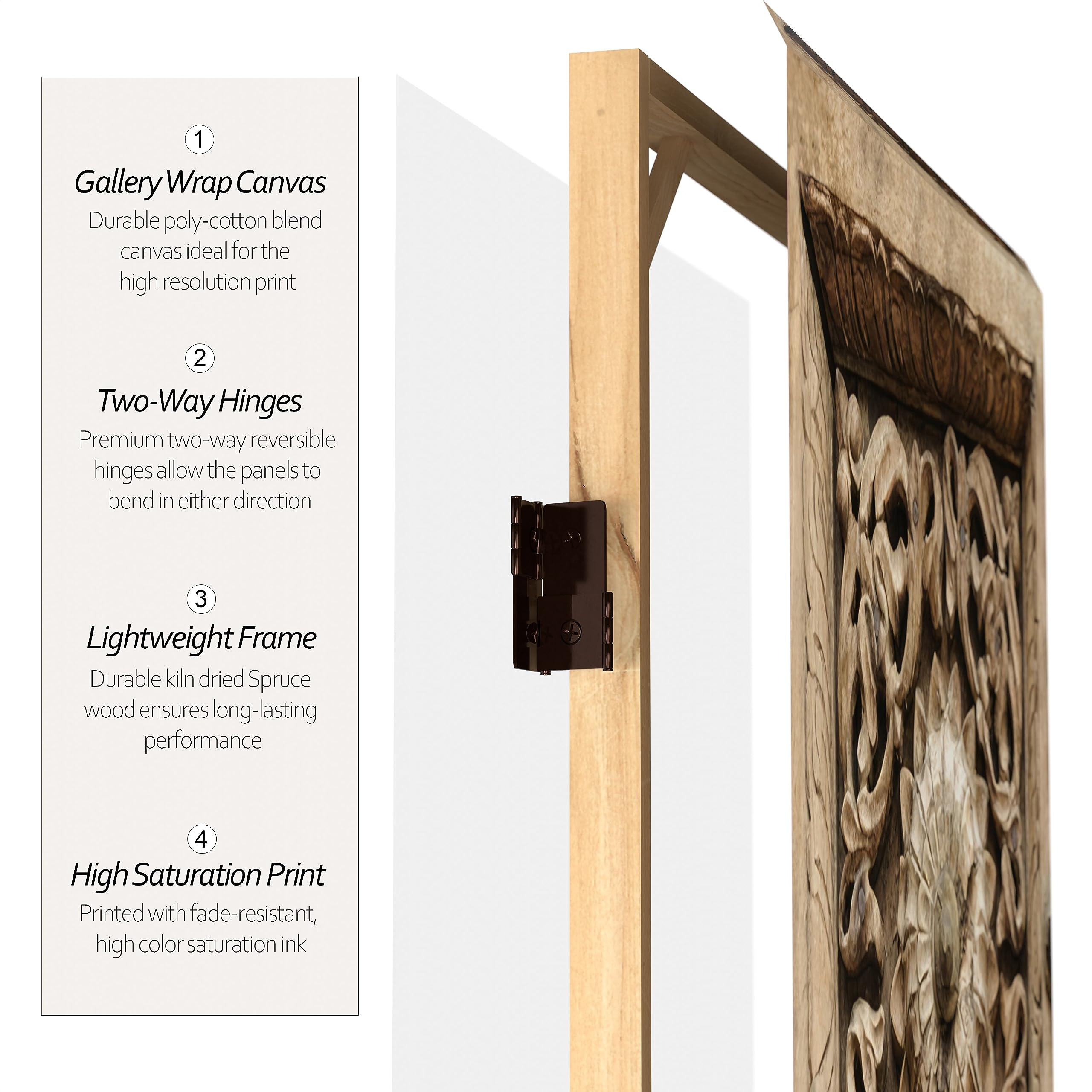6 ft Tall Red Lantern Double-Sided Stone Doorway Canvas Room Divider - Beige | Freestanding Partition Screen for Living Room, Bedroom, Office & Event Decor