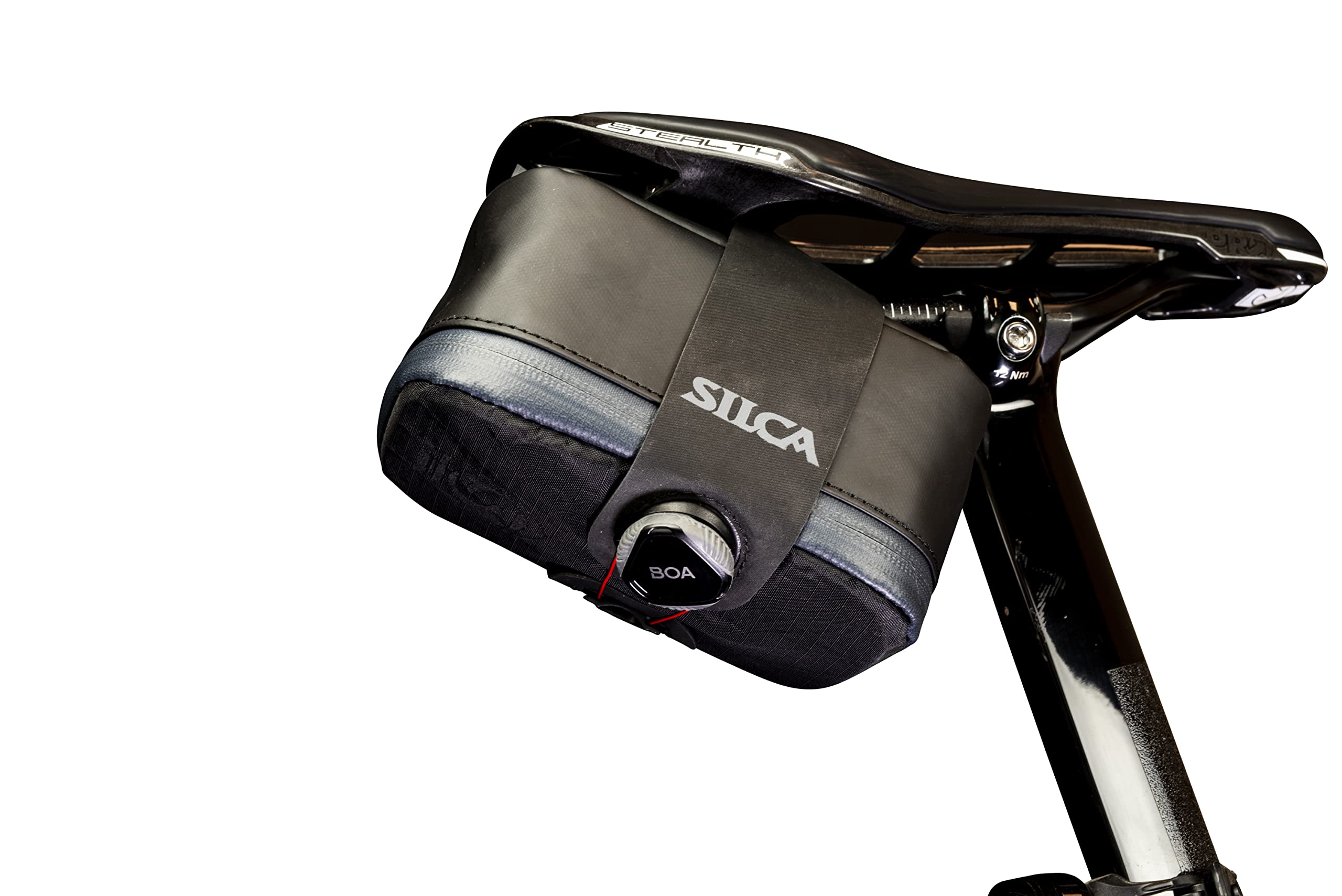 SILCA MATTONE Bike Saddle Bag with BOA Closure System - Waterproof YKK Zipper Storage - Compact Under Seat Pouch for Road Bikes | Perfect for Cycling, Commuting & Outdoor Adventures