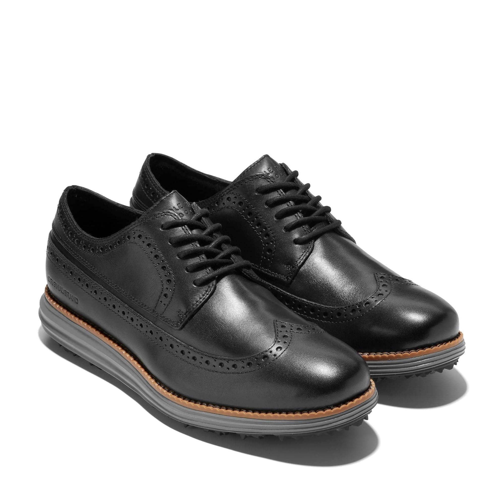 Cole Haan Men's OriginalGrand Wingtip Golf Oxford Shoes – Classic Comfort & Style for Golf, Business & Casual Wear