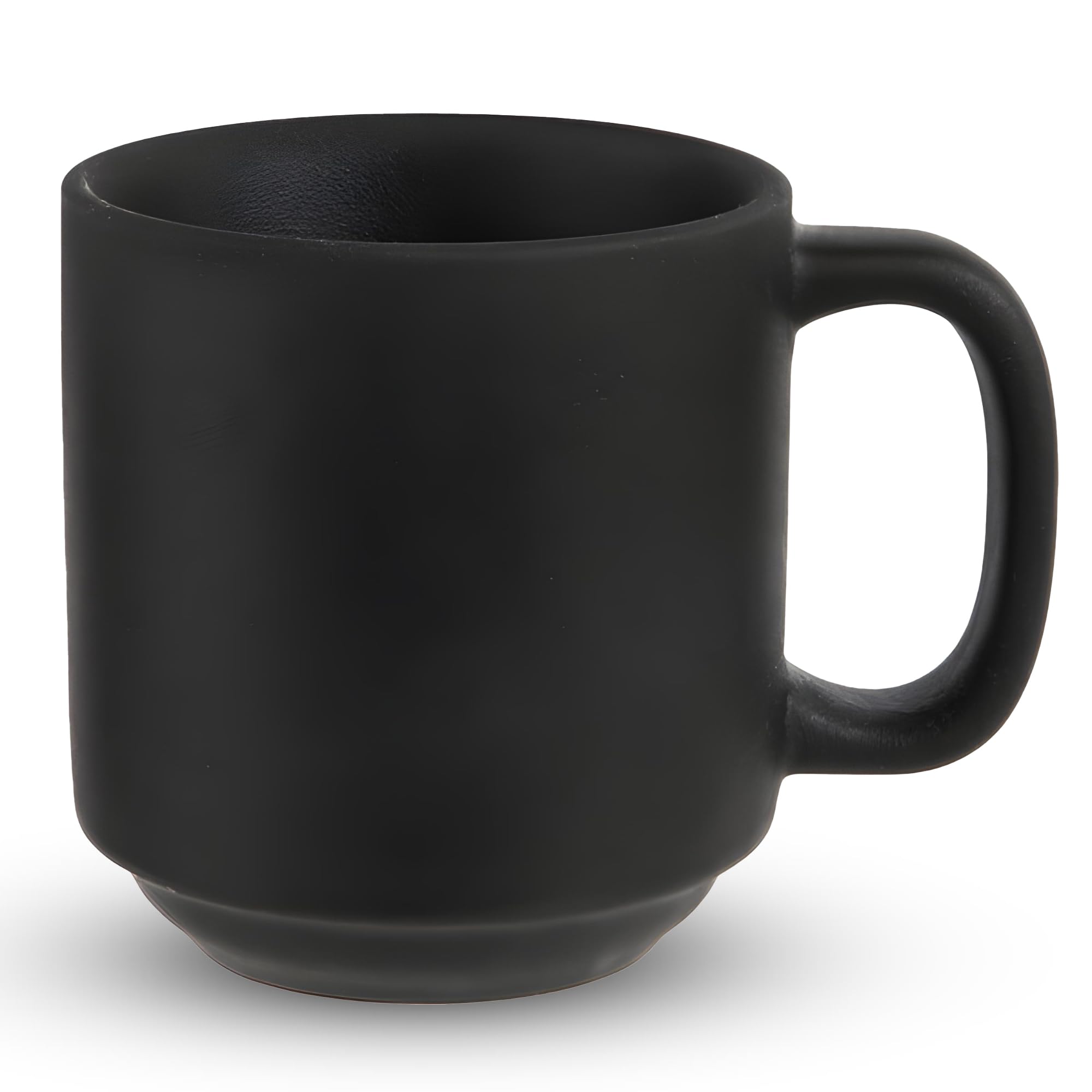 Tuxton Zion Matte Black 11-Oz Stackable Yukon Mug - Set of 24, Scratch & Chip Resistant, Lead-Free, Dishwasher & Microwave Safe - Perfect for Coffee, Tea, Hot Cocoa at Home, Office or Camping