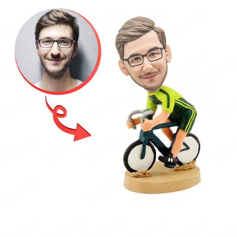 Custom Bicycle Racer Bobblehead - Personalized Cycling Enthusiast Gift - Perfect for Office Desk, Bike Shop Decor & Cycling Fan Collections