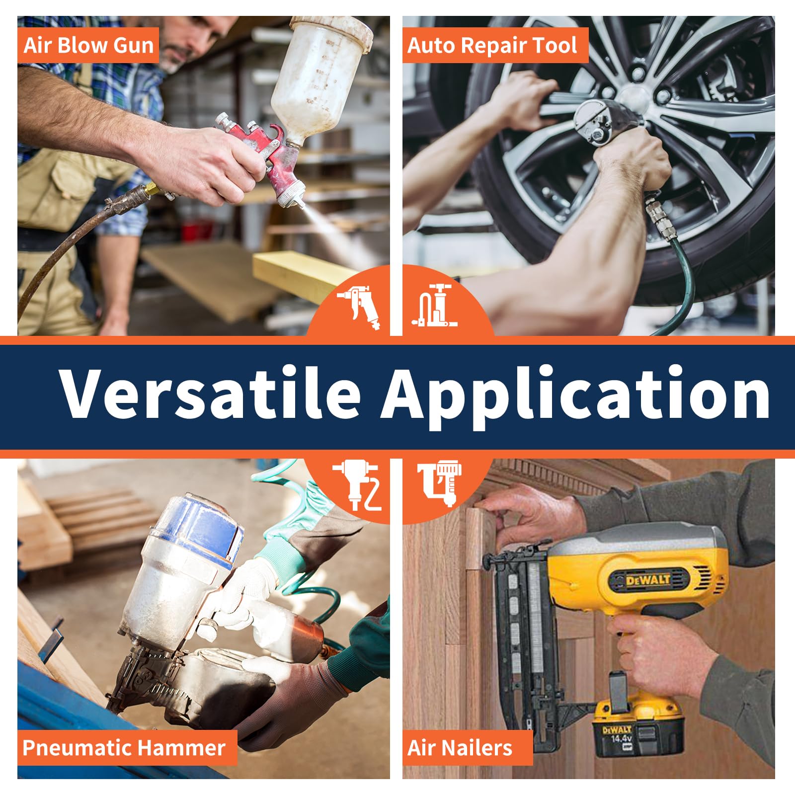 15 PCS No Rust Air Hose Fittings Kit - Quick Connect Air Compressor Accessories for Industrial Tools (Male & Female High Flow Couplers) - Perfect for Pneumatic Systems, Auto Repair & Workshop Applications
