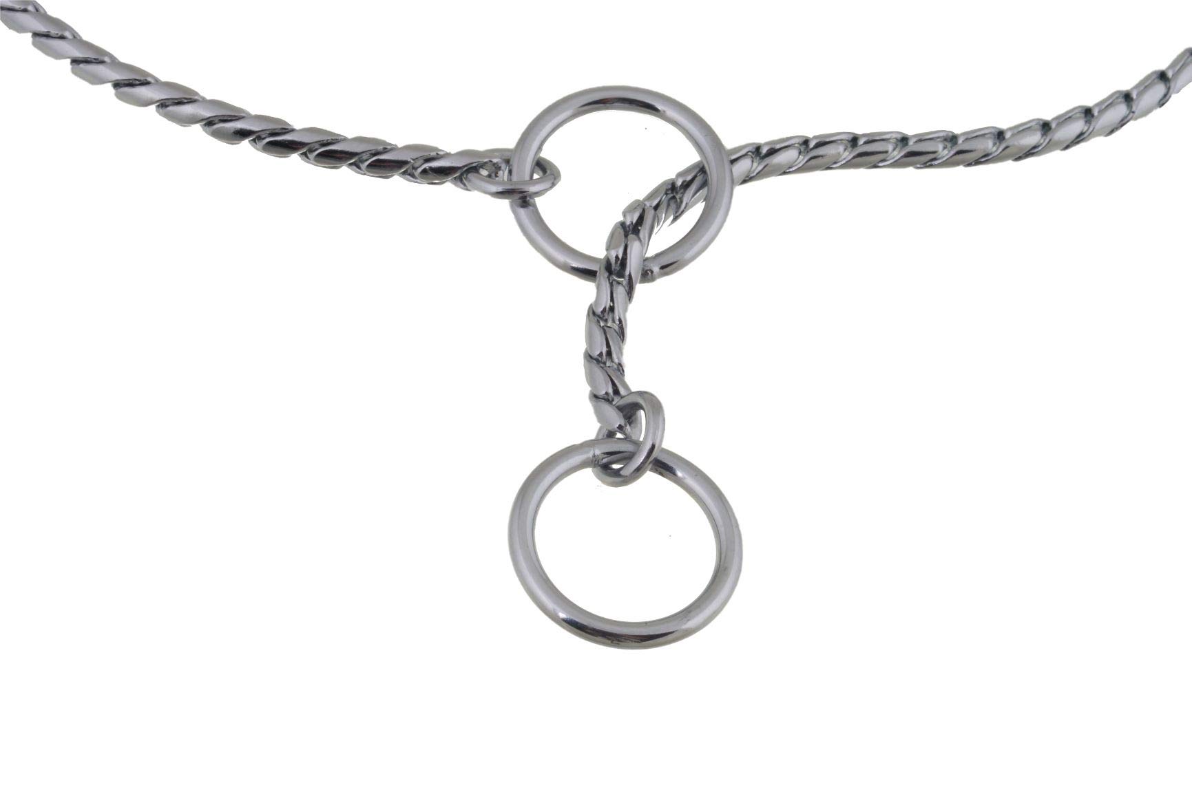 Alvalley Adjustable Metal Chain Dog Collar - Fine Brass Snake Chain Slip Collar for Toy, Small, Medium, Large & XL Dogs - Chrome Plated 26