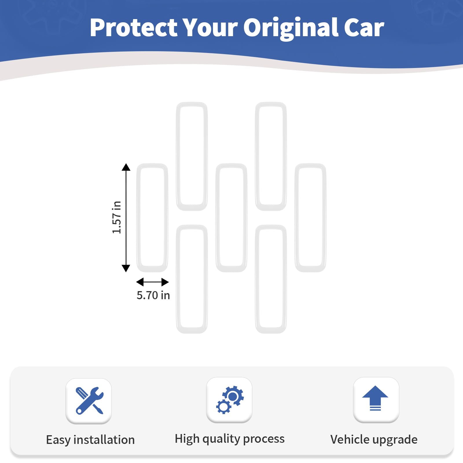 RT-TCZ Hood Vents Cover Trim for Jeep Wrangler JL/JLU & Gladiator JT (2018-2024) - White Exterior Accessories (7-Piece Set) | Durable ABS Plastic, Easy Installation, Enhanced Engine Cooling & Off-Road Style Upgrade