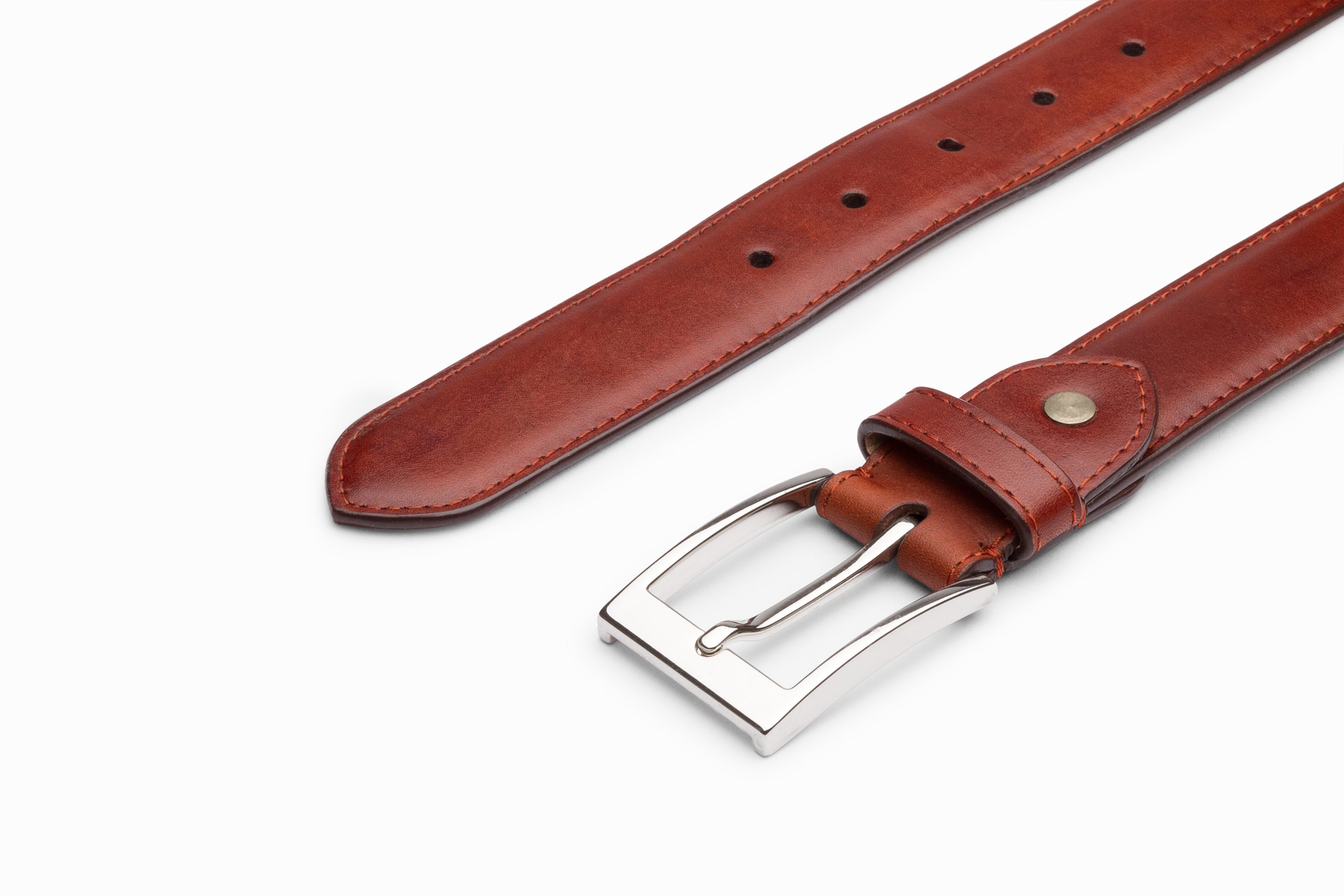 Premium Genuine Leather Flat Belt in Cognac - Stylish & Durable for Men's Fashion | Perfect for Casual Wear, Office & Formal Occasions