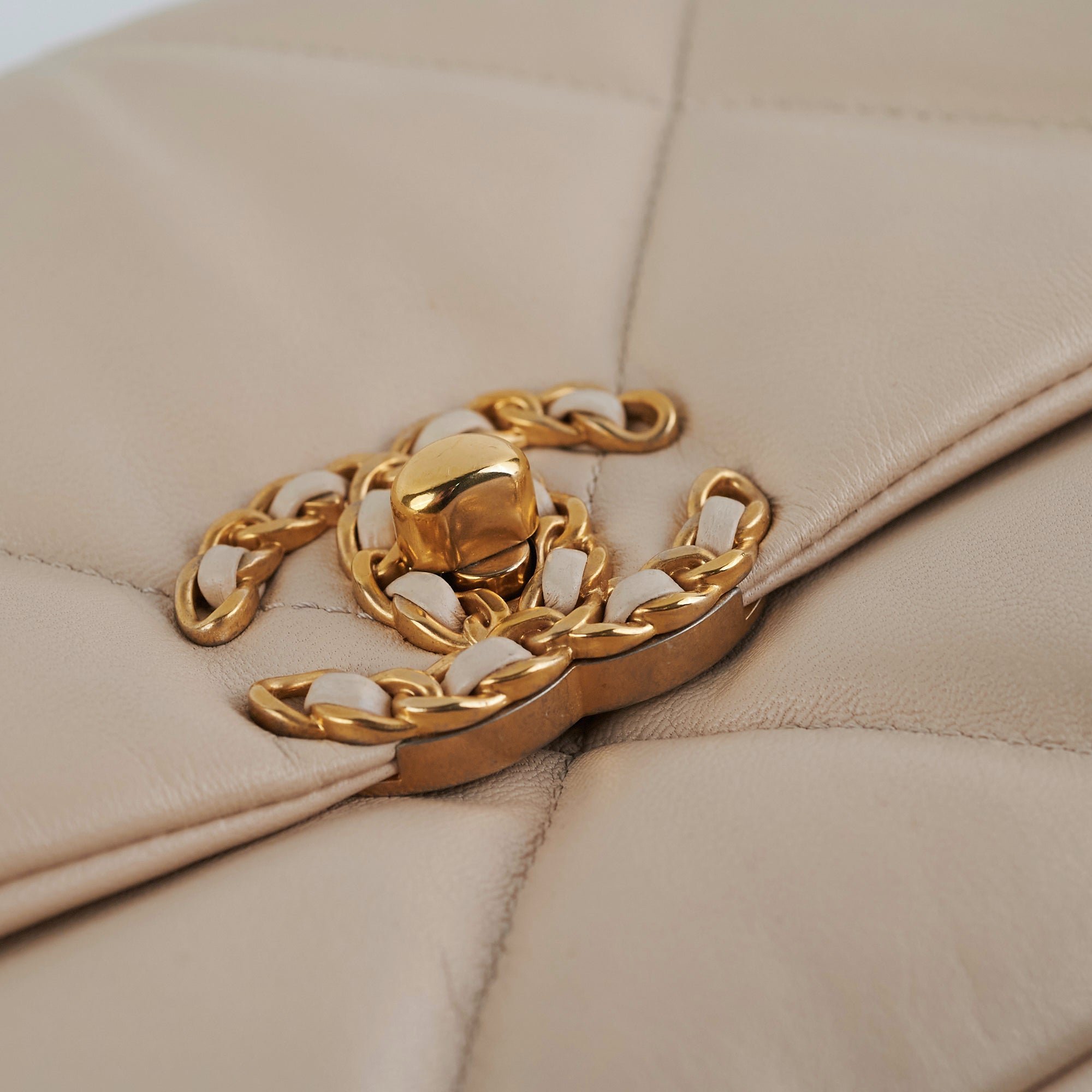 Chanel 19 Small Beige Leather Crossbody Bag - Luxury Designer Handbag for Women | Perfect for Date Night, Shopping & Travel