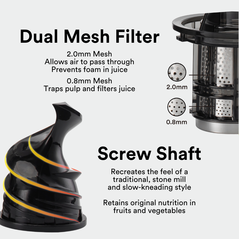 TOYOMI SJ 9000 Cold Press Masticating Slow Juicer - Healthy Juice Extractor for Fruits Vegetables Wheatgrass - Perfect for Home Kitchen, Detox & Wellness Routines
