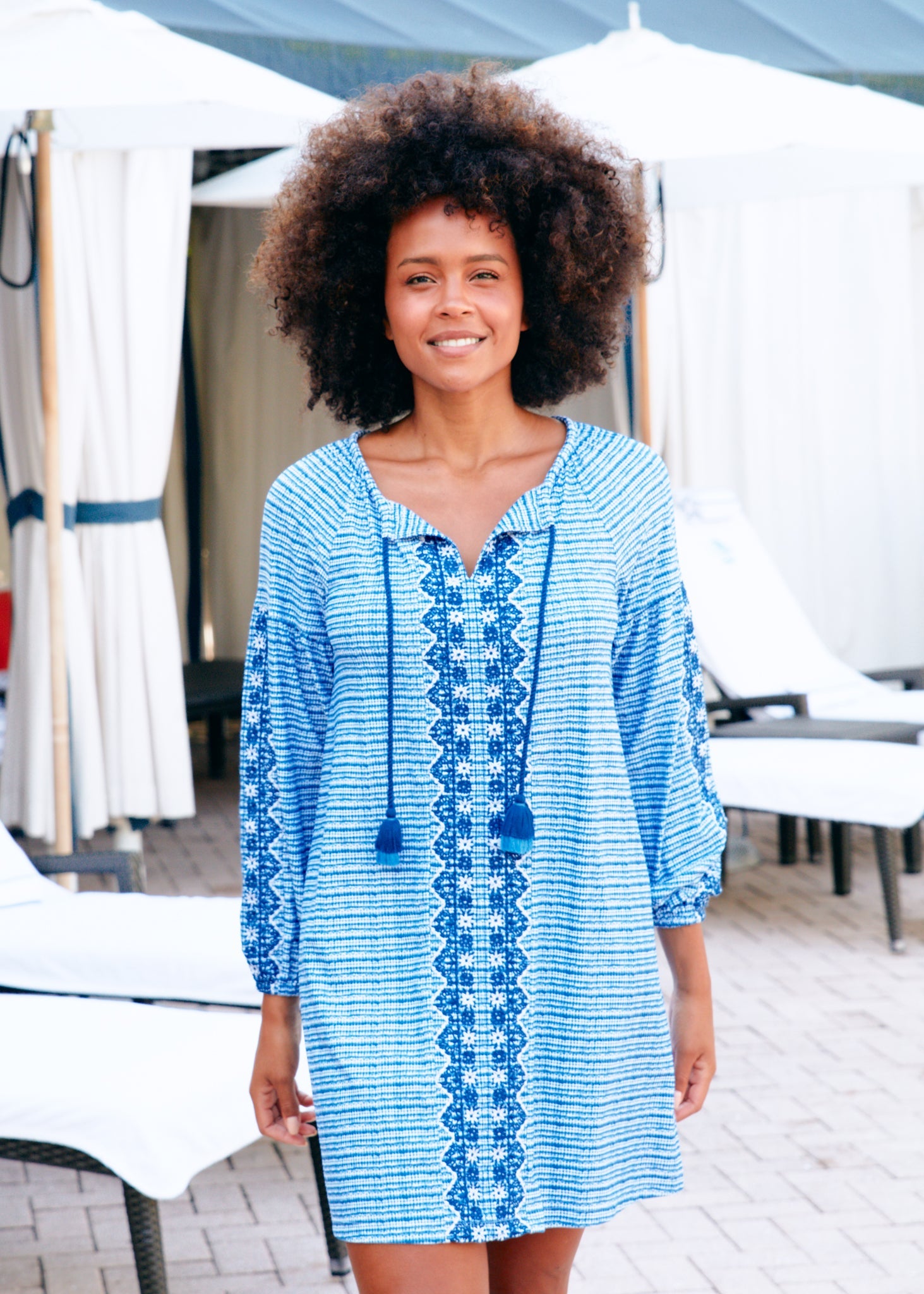 Charleston Embroidered Tassel Cover Up - Stylish Beach Kimono for Women, Lightweight Summer Shawl, Perfect for Pool, Beach, and Vacation Wear
