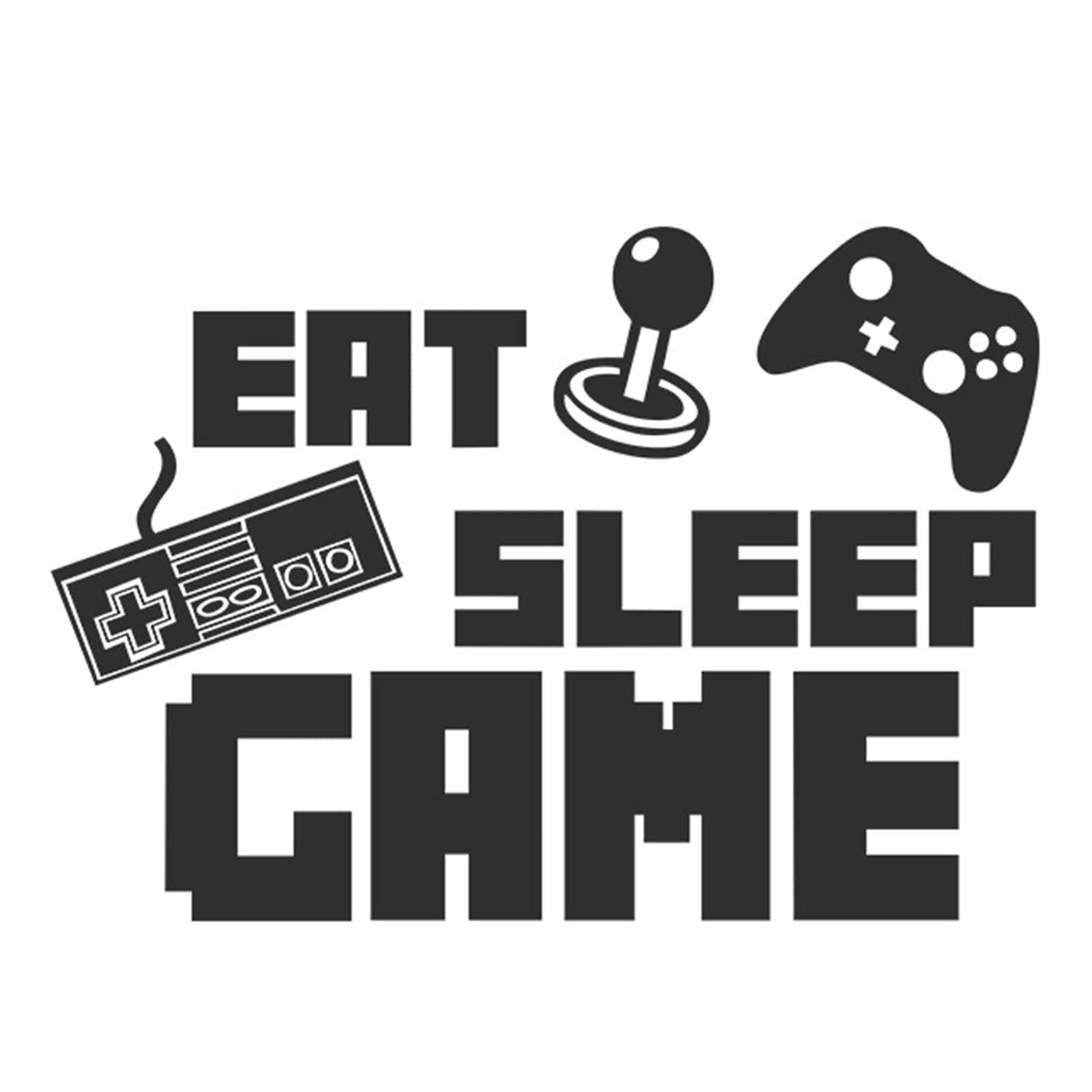 Game Controller Wall Stickers for Boys Room - DIY Self-Adhesive PVC Video Game Themed Decals - Perfect for Gaming Room, Bedroom & Man Cave Decor (Black, One Size)