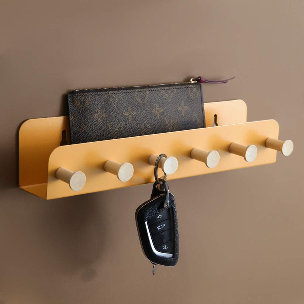 Sturdy No-Drill Wall Hook Rack - Strong Adhesive Door Hanger for Coats, Hats & Bags (Red/Yellow/Blue/Earth Tone, 21.85-335cm) - Perfect for Small Spaces, Apartments & Dorm Room Organization
