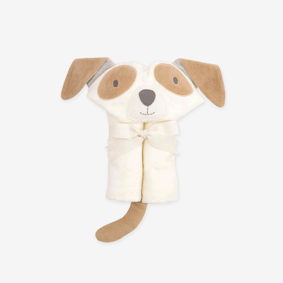 Soft Tan Puppy Hooded Baby Bath Towel Wrap - Cozy & Absorbent for Newborns & Toddlers - Perfect for Post-Bath Snuggles, Spa Days & Photo Shoots