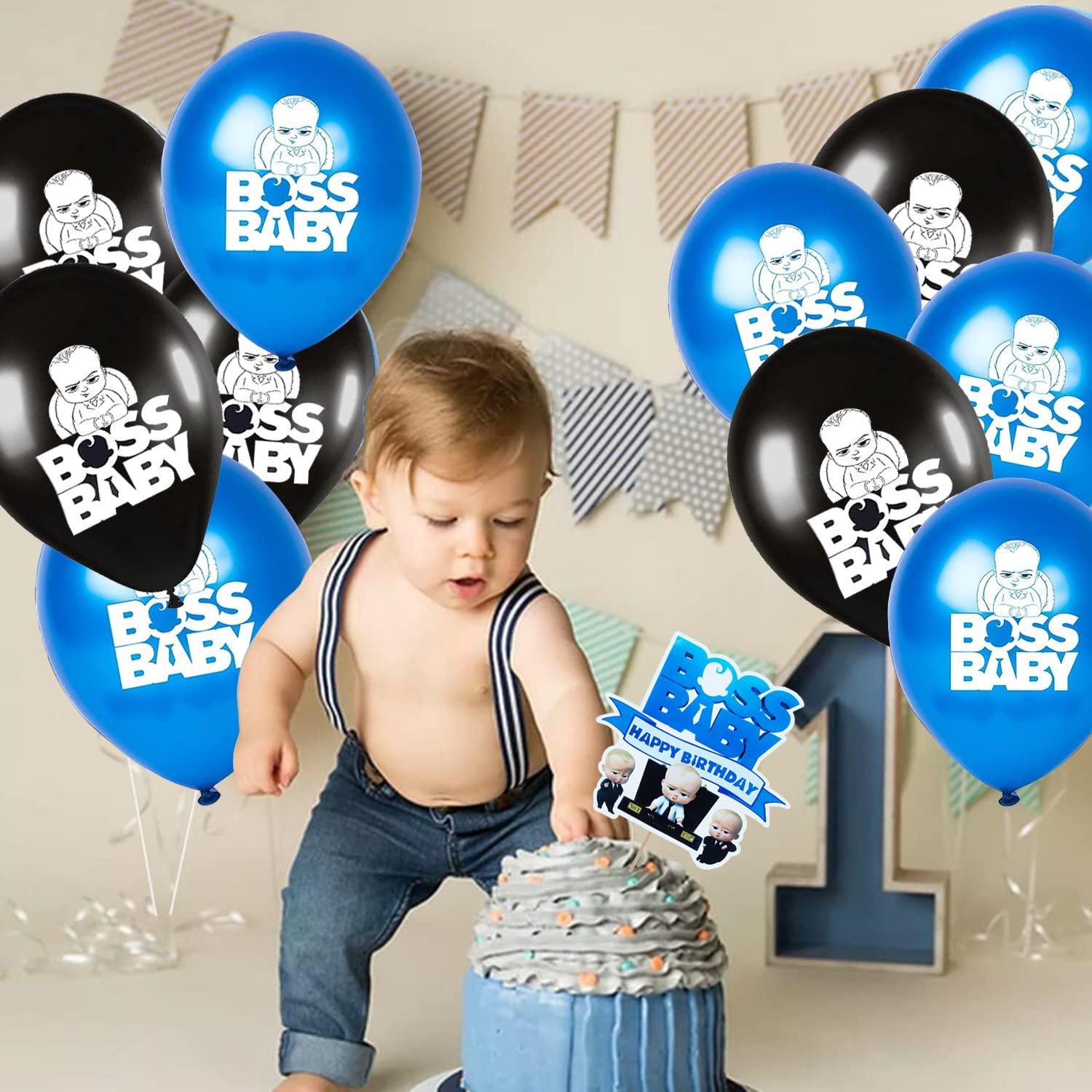 Boss Baby Birthday Cake Topper - Premium 1-Piece Cake Decoration for Baby Boss Theme Parties | Perfect for Birthday Cakes, Cupcakes & Dessert Tables | Baby Shower & First Birthday Party Decor