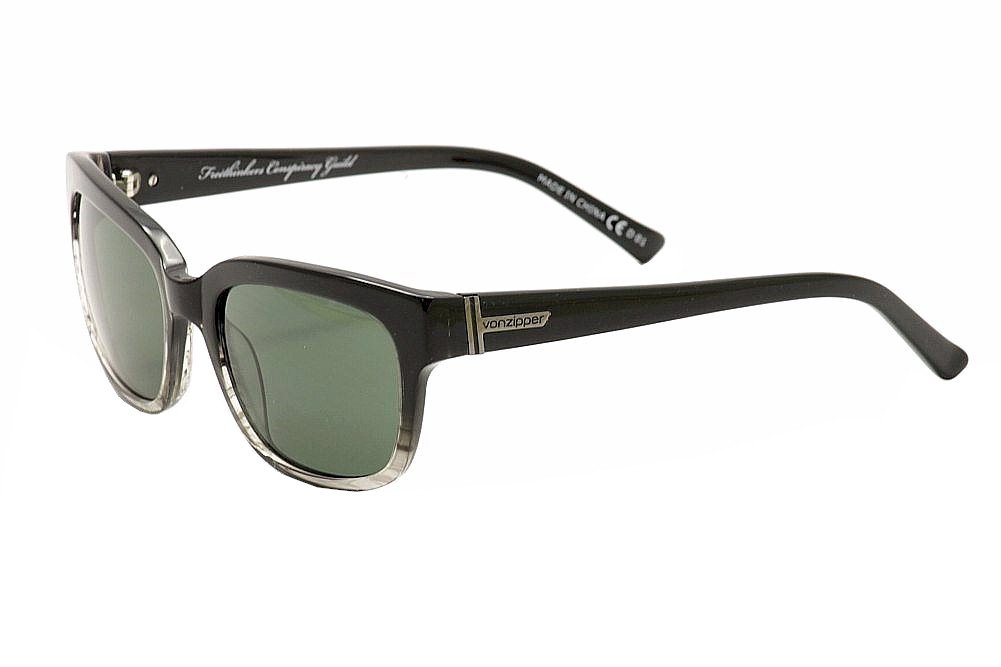 VonZipper Commonwealth Men's Authentic Sunglasses - Black Fade/Green Grey Polarized Lenses, UV Protection, Lightweight Frame for Outdoor Sports, Driving & Beach Activities