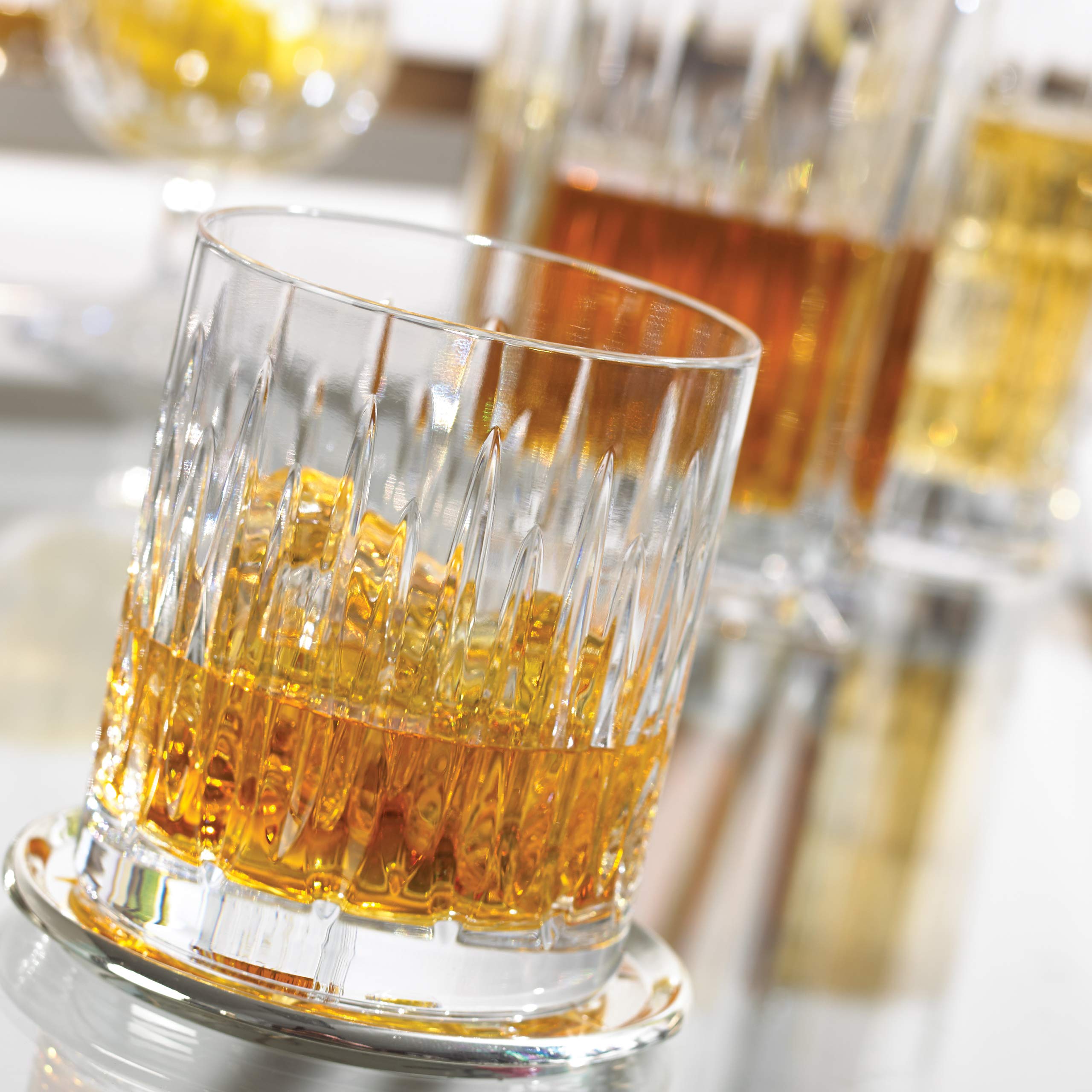 Premium Reed & Barton Crystal Double Old Fashioned Glasses Set of 4 - Elegant Barware for Cocktails, Whiskey & Bourbon - Perfect for Home Bars, Parties & Gifts