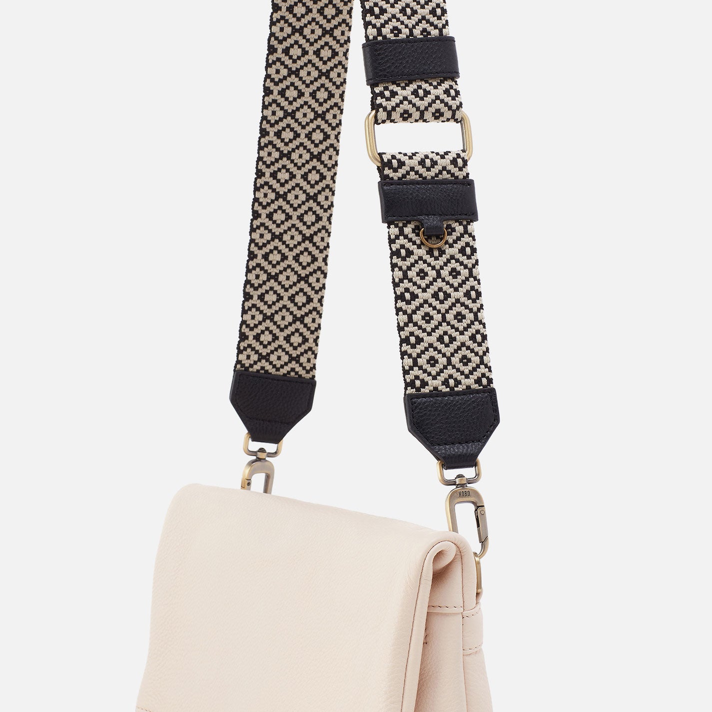 Premium Black Webbing Strap with Pebbled Leather Trim - Durable Fabric Belt for Bags, Luggage, and Outdoor Gear