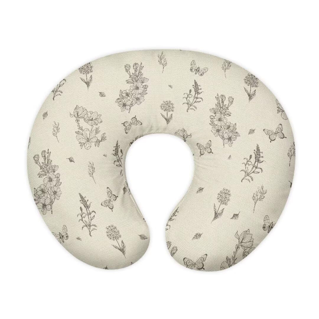 TSVAGA Floral Print Nursing Pillow Cover - Soft Removable Cotton Breastfeeding Pillow Case for Baby Girls & Moms | Fits Standard Nursing Pillows | Perfect for Breastfeeding, Bottle Feeding & Comfort