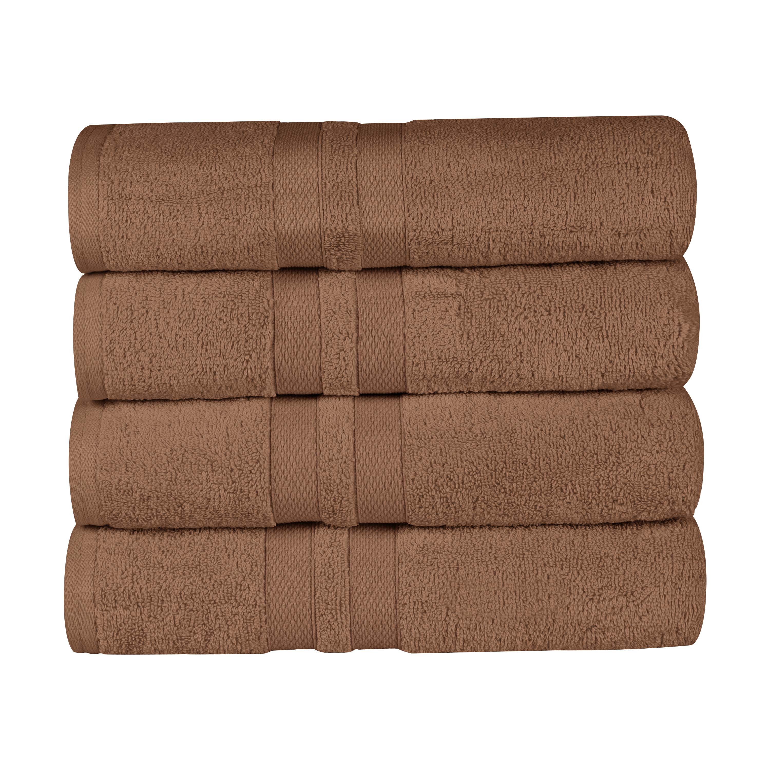 Premium Ultra Soft 100% Cotton Bath Towels Set of 4 - Highly Absorbent, Quick-Drying, Solid Color Bath & Beach Towels for Spa, Gym, Pool, and Home Use