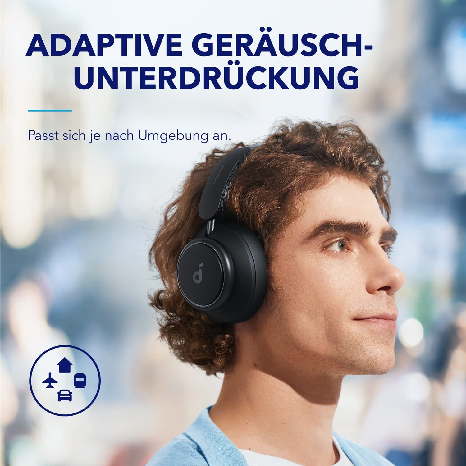 Anker Soundcore Space Q45 Wireless Headphones with Adaptive Active Noise Cancelling (98% Noise Reduction), 50H Playtime, LDAC Hi-Res Audio, Bluetooth 5.3, App Control - Perfect for Travel, Work & Commuting (Renewed)