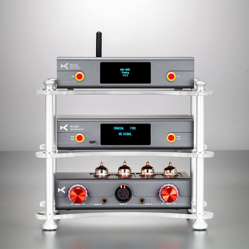 xDuoo X R01 Premium Multilayer Acrylic HiFi Audio Rack - Compact Stand for Small Amps & DACs - Perfect for Home Studio, Office, and Audiophile Setups