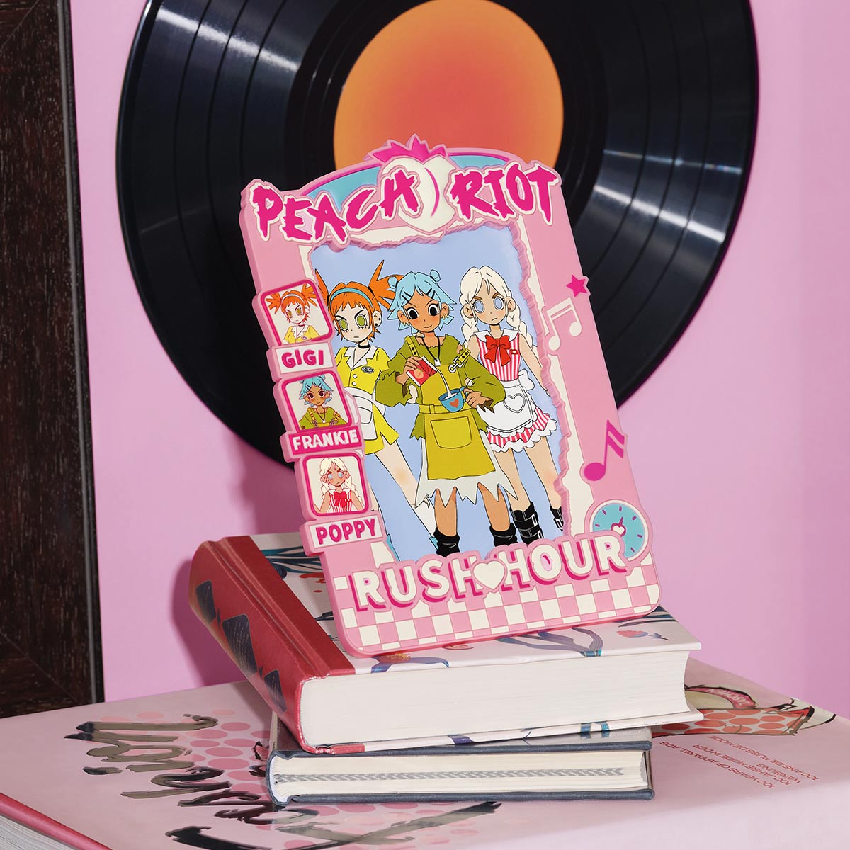 POP MART Peach Riot Rush Hour Series 6-Inch Photo Frame - Cute Anime Decor for Bedroom, Office & Gift Giving