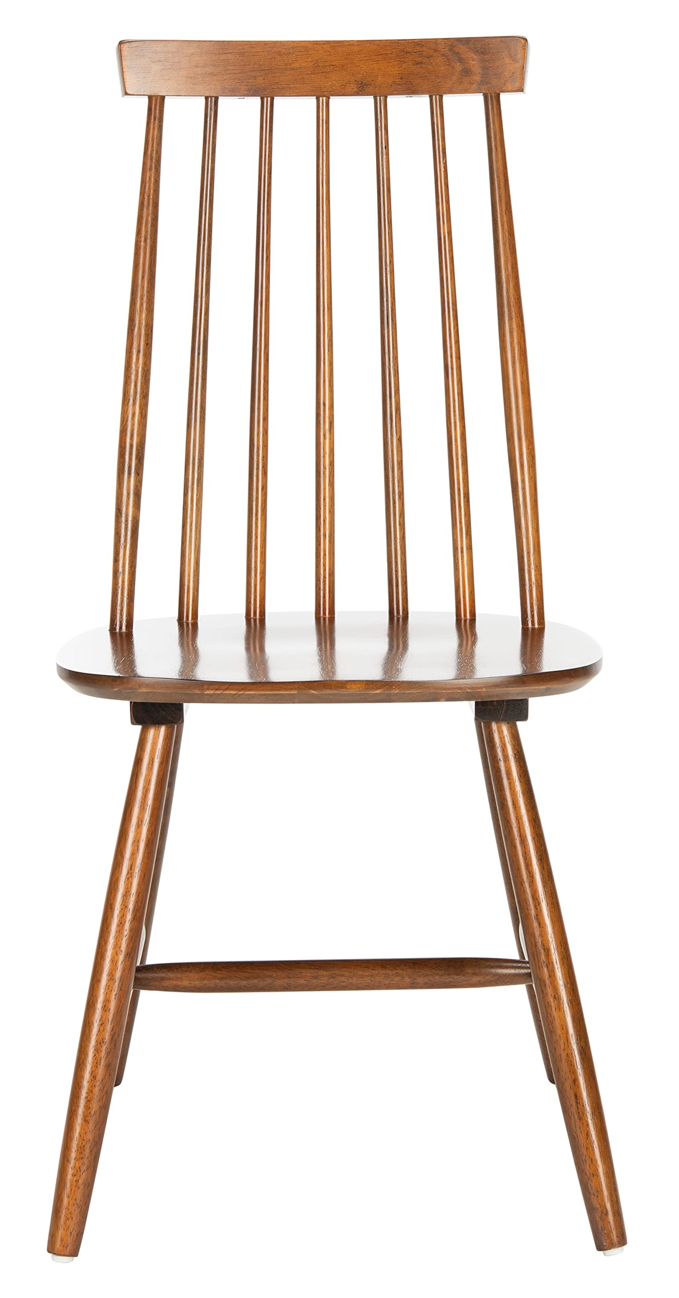 SAFAVIEH Priam Farmhouse Walnut Brown Spindle Back Accent Chair - Rustic Dining & Living Room Furniture for Kitchen, Breakfast Nook, and Home Decor