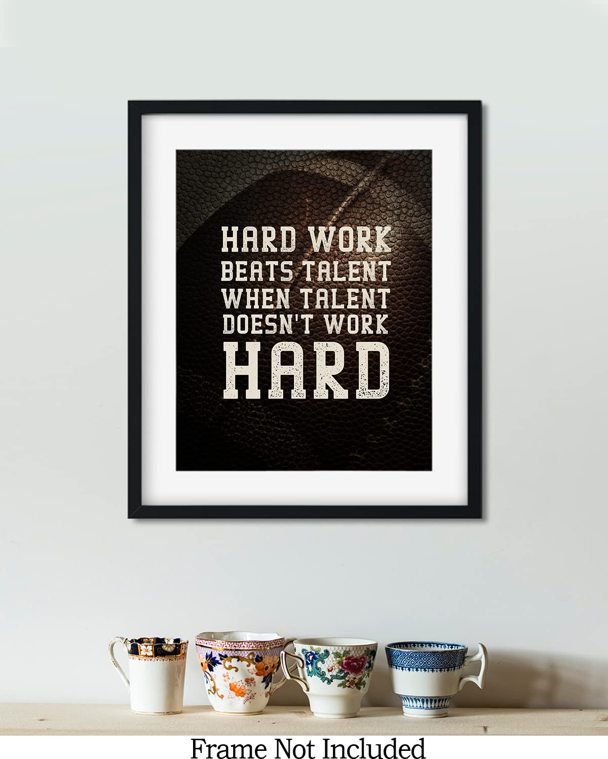 Inspirational Football Wall Art for Teen Boys - 8x10 Unframed Print - Perfect for Kids Room, Man Cave, Game Room or Sports Fan Gift - Great for Bedroom Decor, Birthday Presents & Football Player Motivation