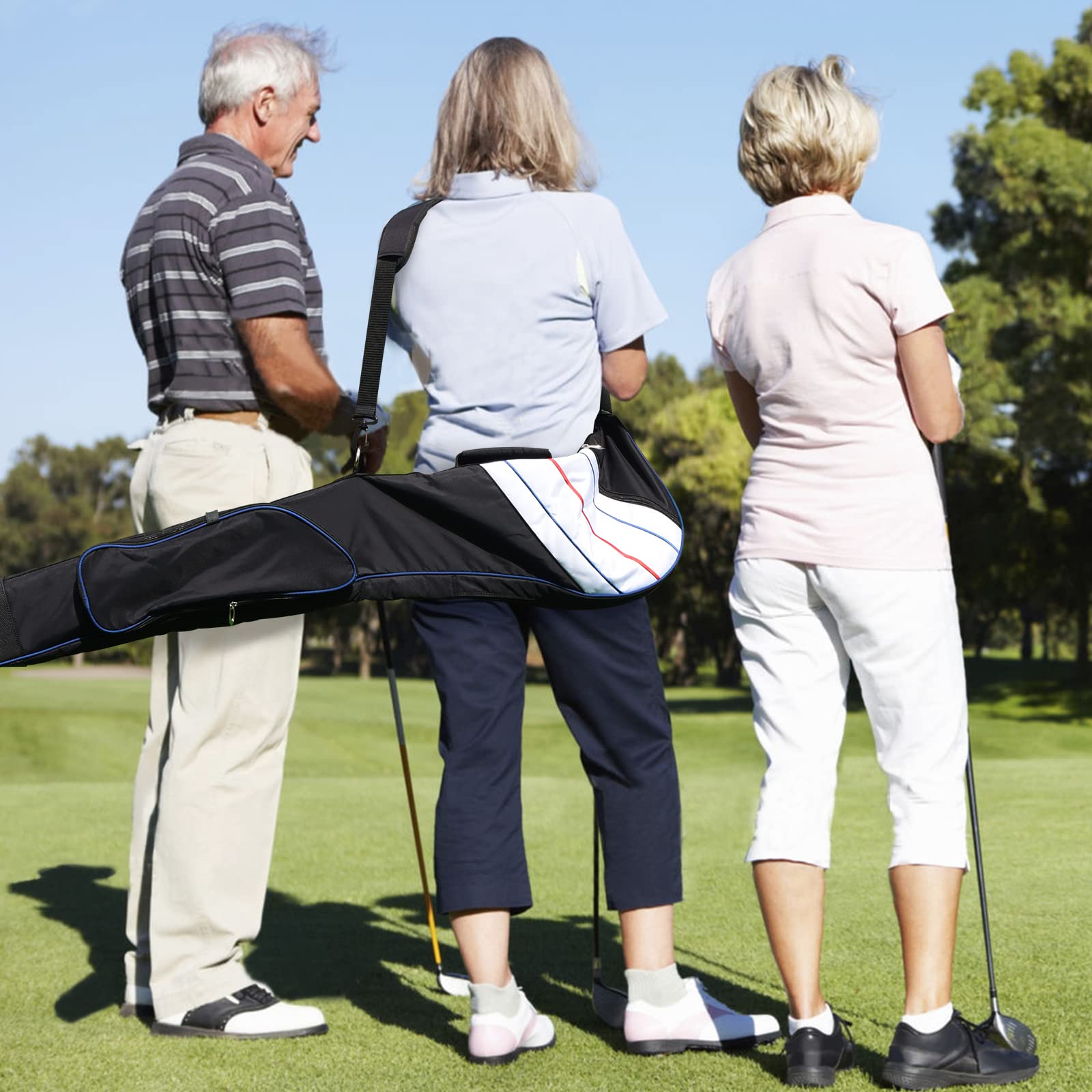 Lightweight Big Teeth Golf Sunday Bag for Driving Range & Practice | Small Par 3 Golf Bag with Carry Shoulder Strap | Foldable & Multi-Color | Perfect for Weekend Golfers & Club Storage