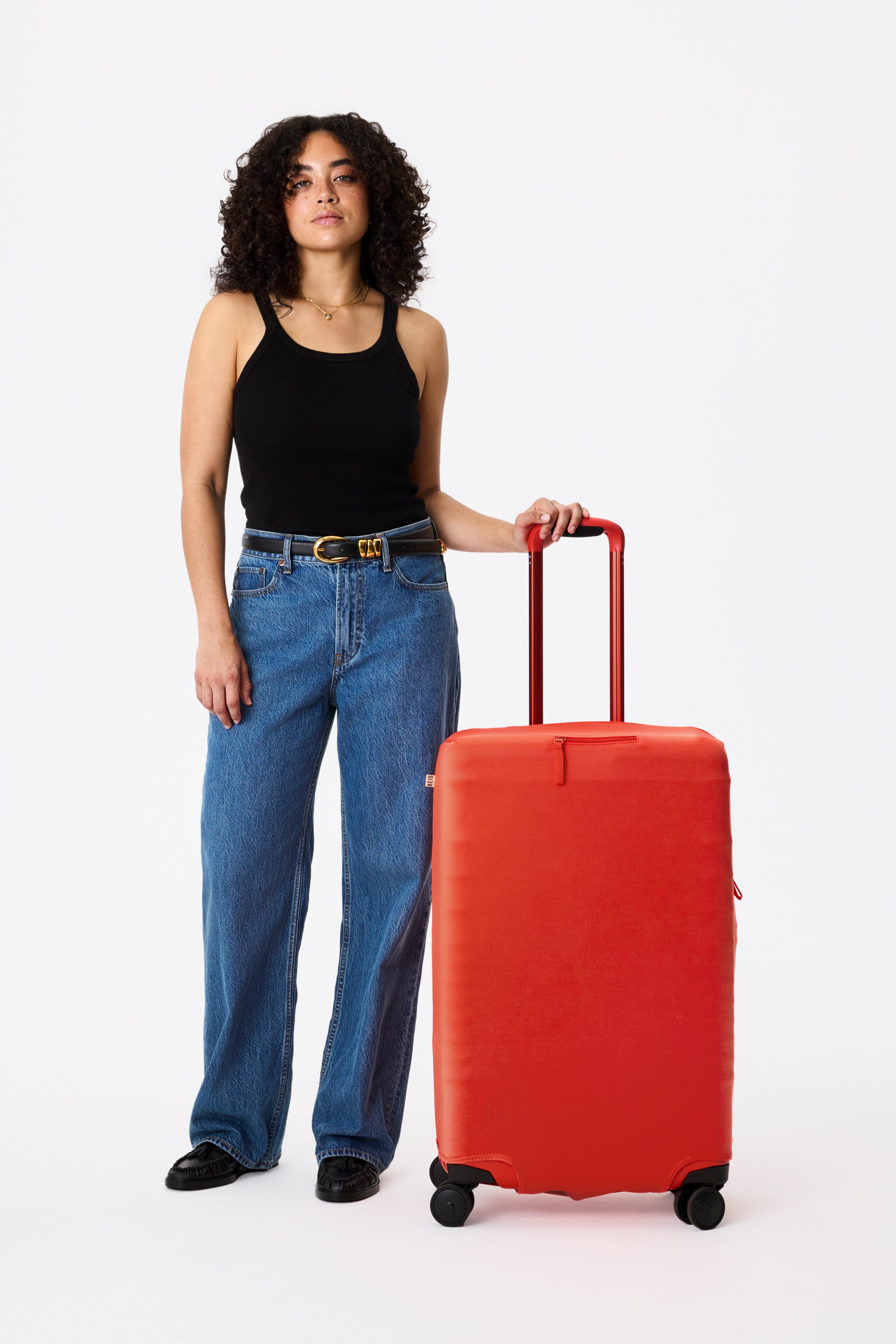 Flame Pattern Medium Check-In Luggage Cover - Waterproof Protective Suitcase Case for Travel - Perfect for Airplane, Cruise & Business Trips