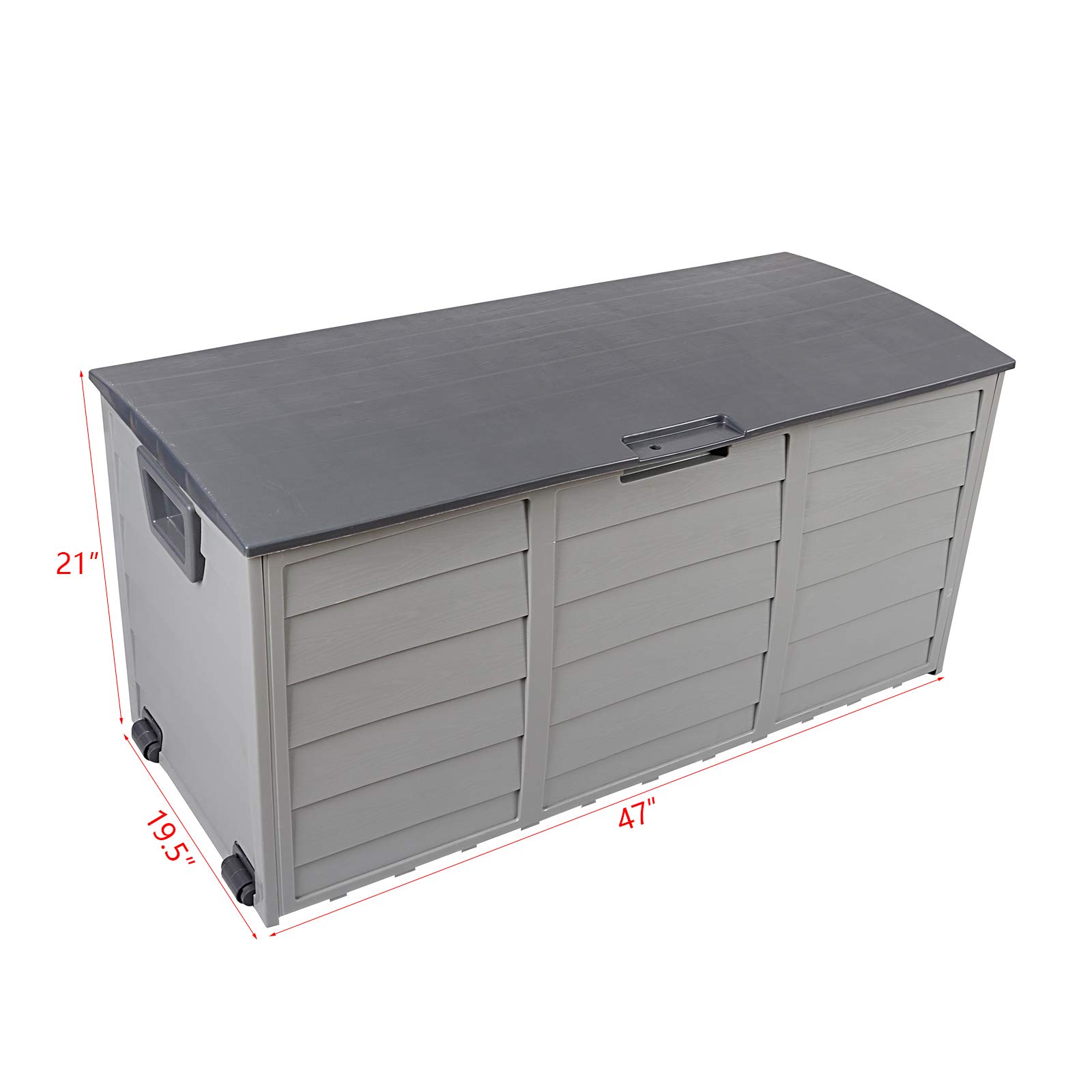75 Gallon Waterproof Outdoor Storage Box - Deck Box for Patio Cushions, Furniture, Garden Tools & Pool Toys | Durable Gray Storage Container for Backyard, Poolside & Garden Organization
