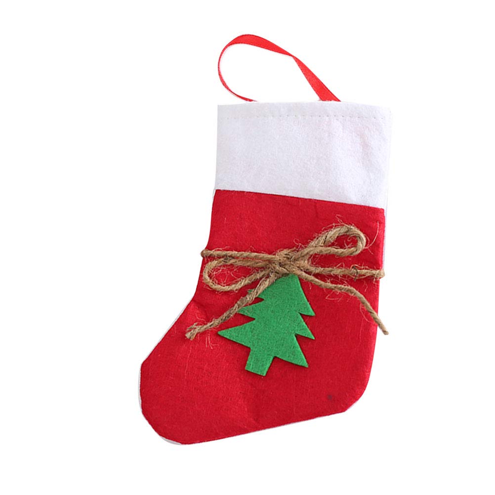 FUNZZY Christmas Tableware Bags - Creative Sock-Shaped Silverware Holders for Knives, Forks & Spoons | Perfect for Holiday Parties, Christmas Dinner & Festive Table Decor